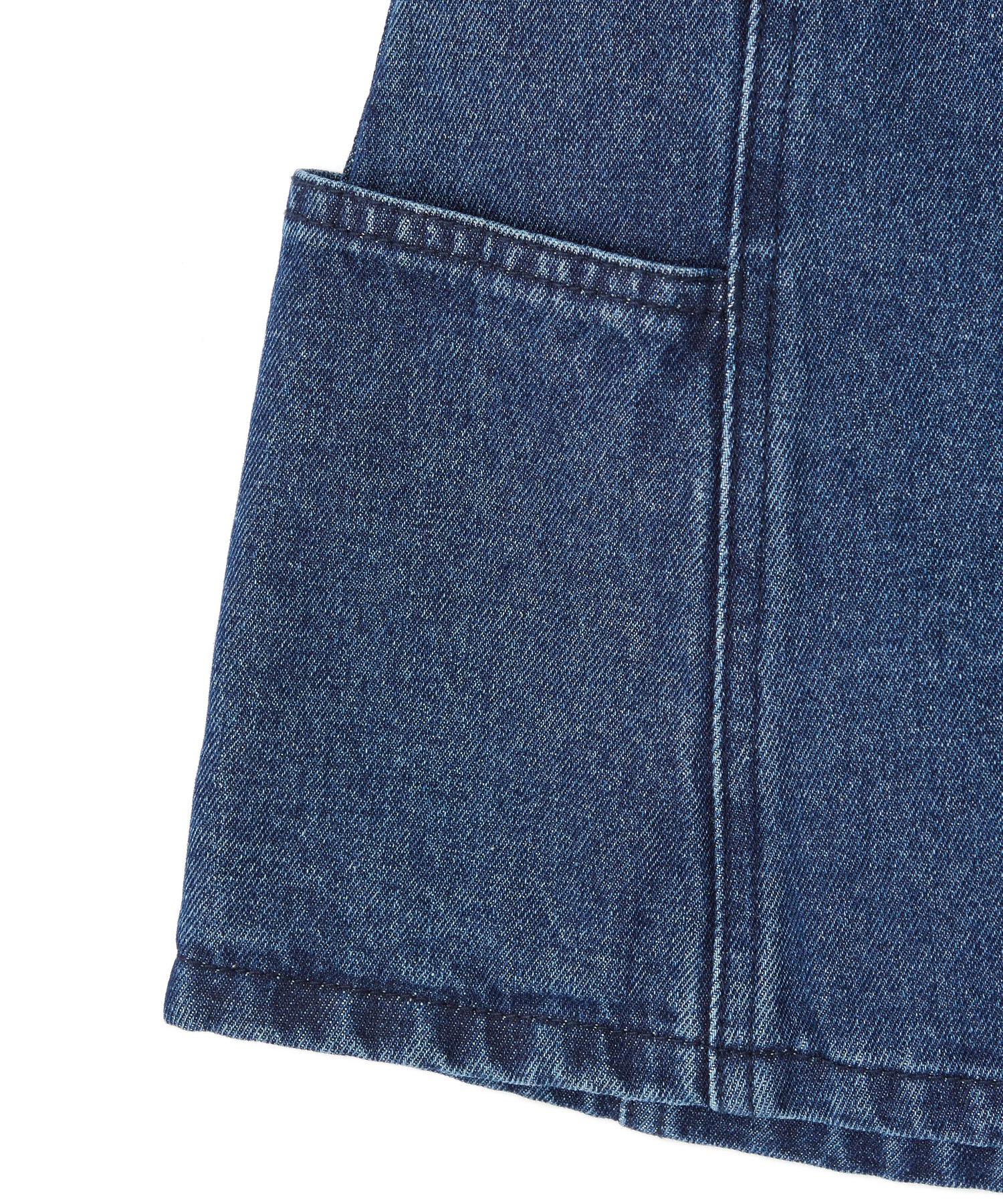 PANELED POCKET DENIM MINI SKIRT