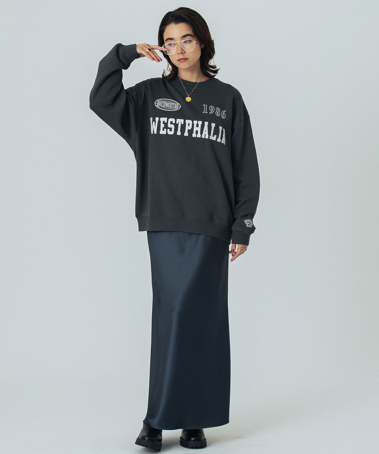 CREOLME/SATIN LONG SKIRT