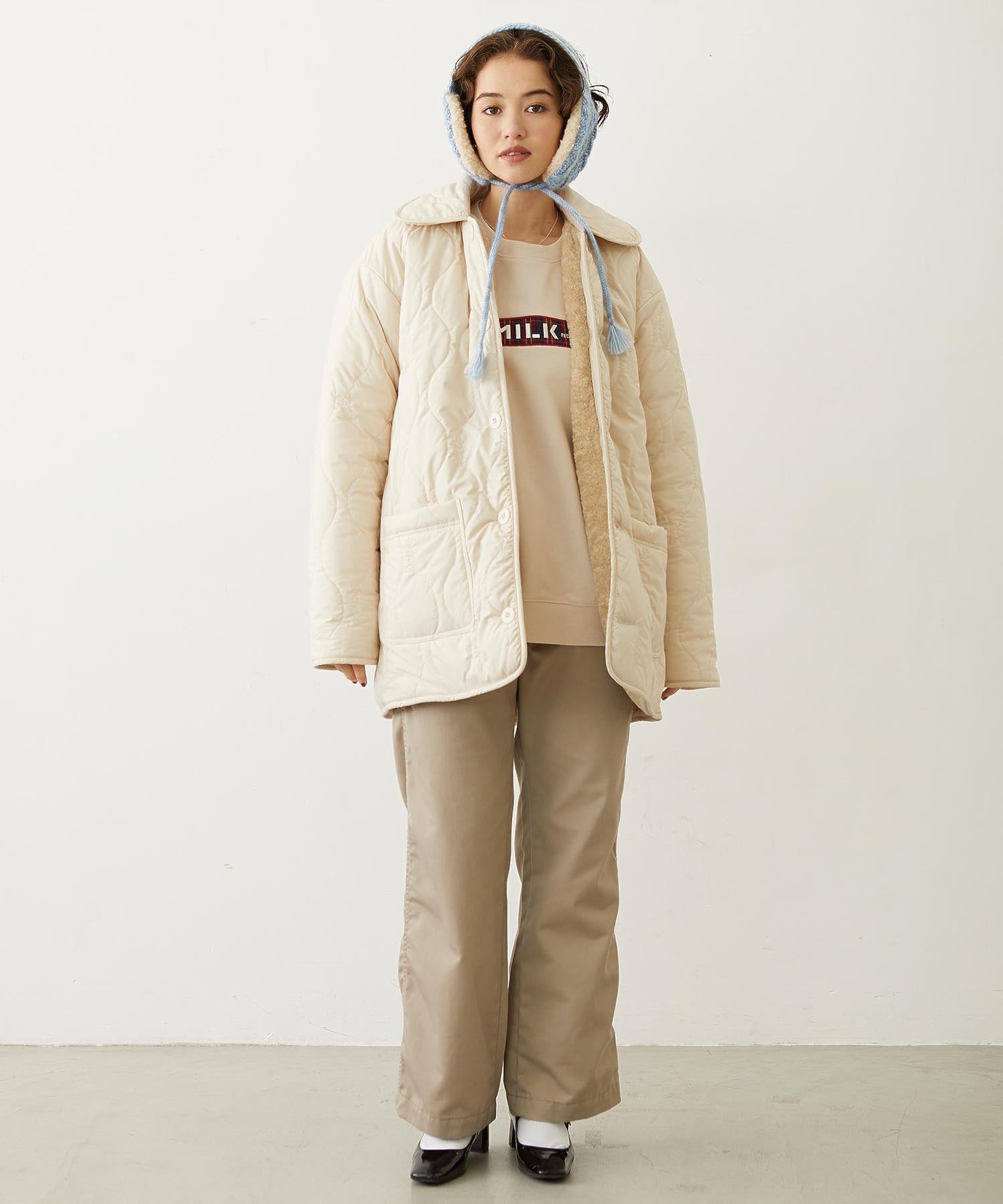REVERSIBLE QUILTED LOGO LONG COAT
