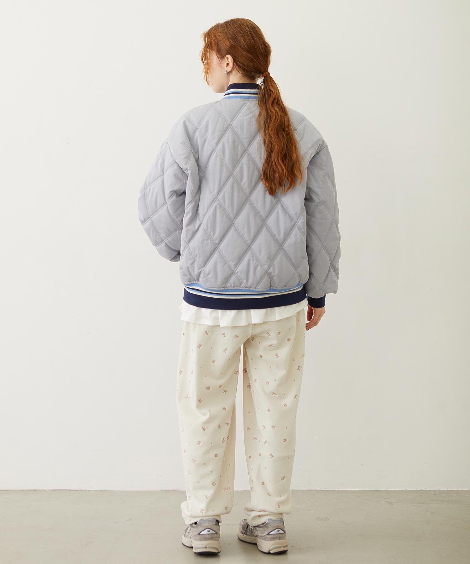 SATIN LOGO PATCH QUILTED JACKET