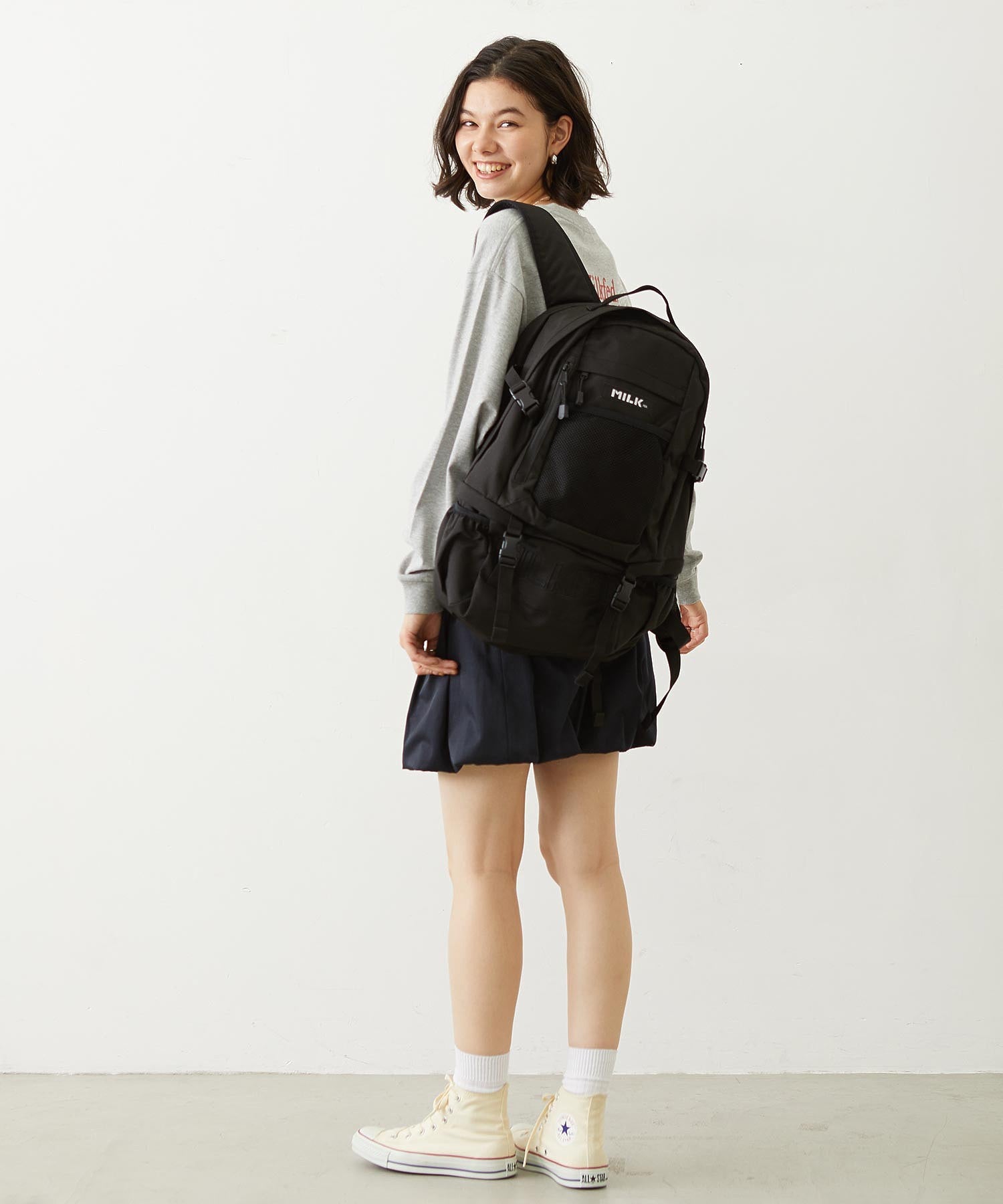【定番】NEO EMBROIDERY BIG BACKPACK BAR MILKFED.