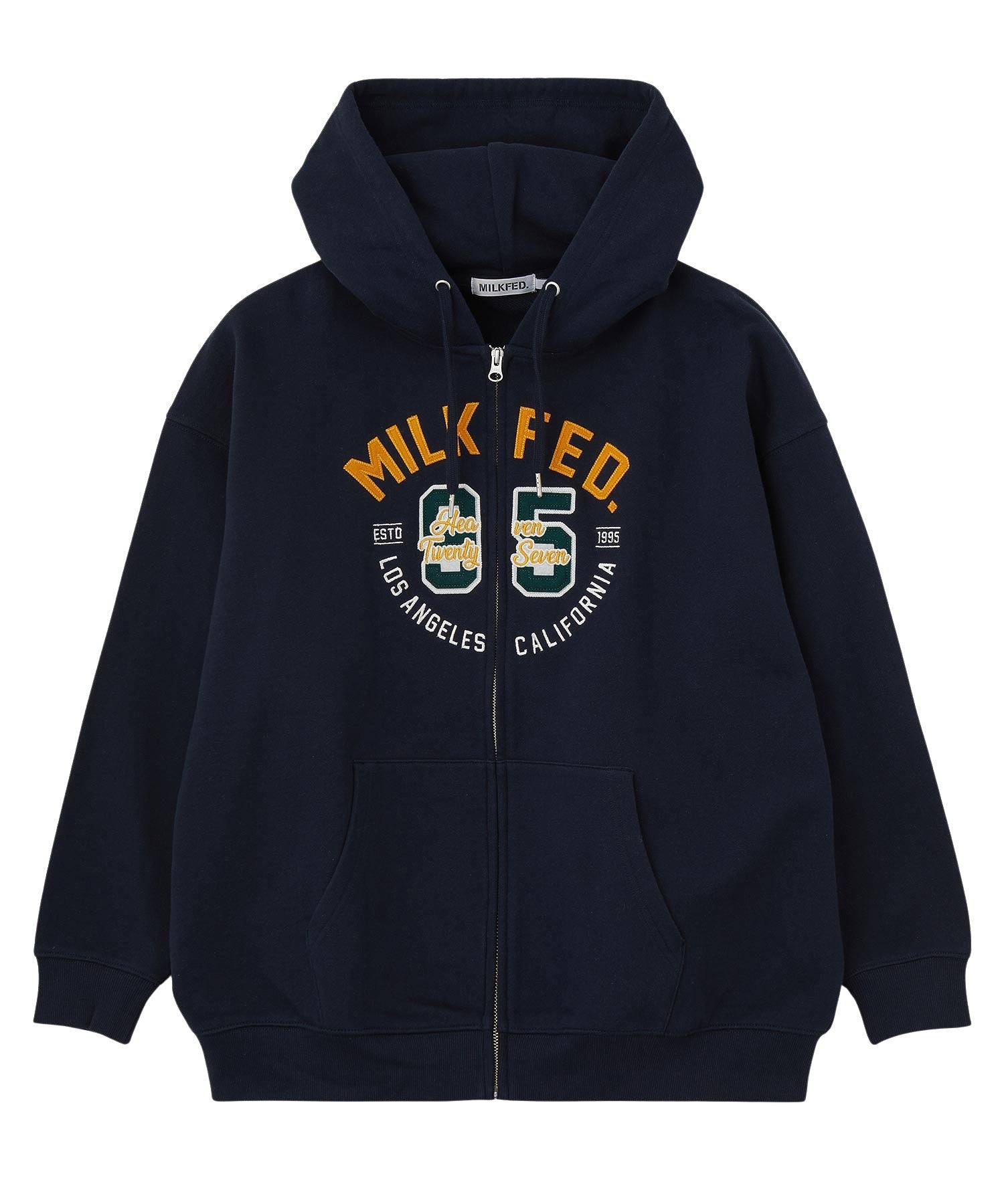 COLLEGE LOGO PATCH ZIP UP HOODIE