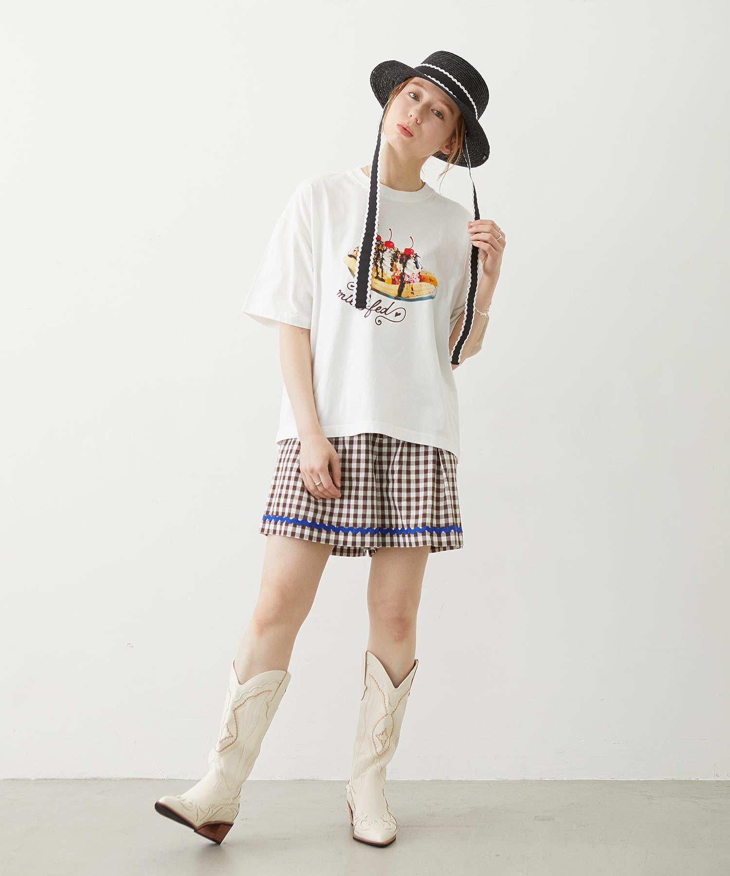 TRIMMED GINGHAM CHECK SHORTS