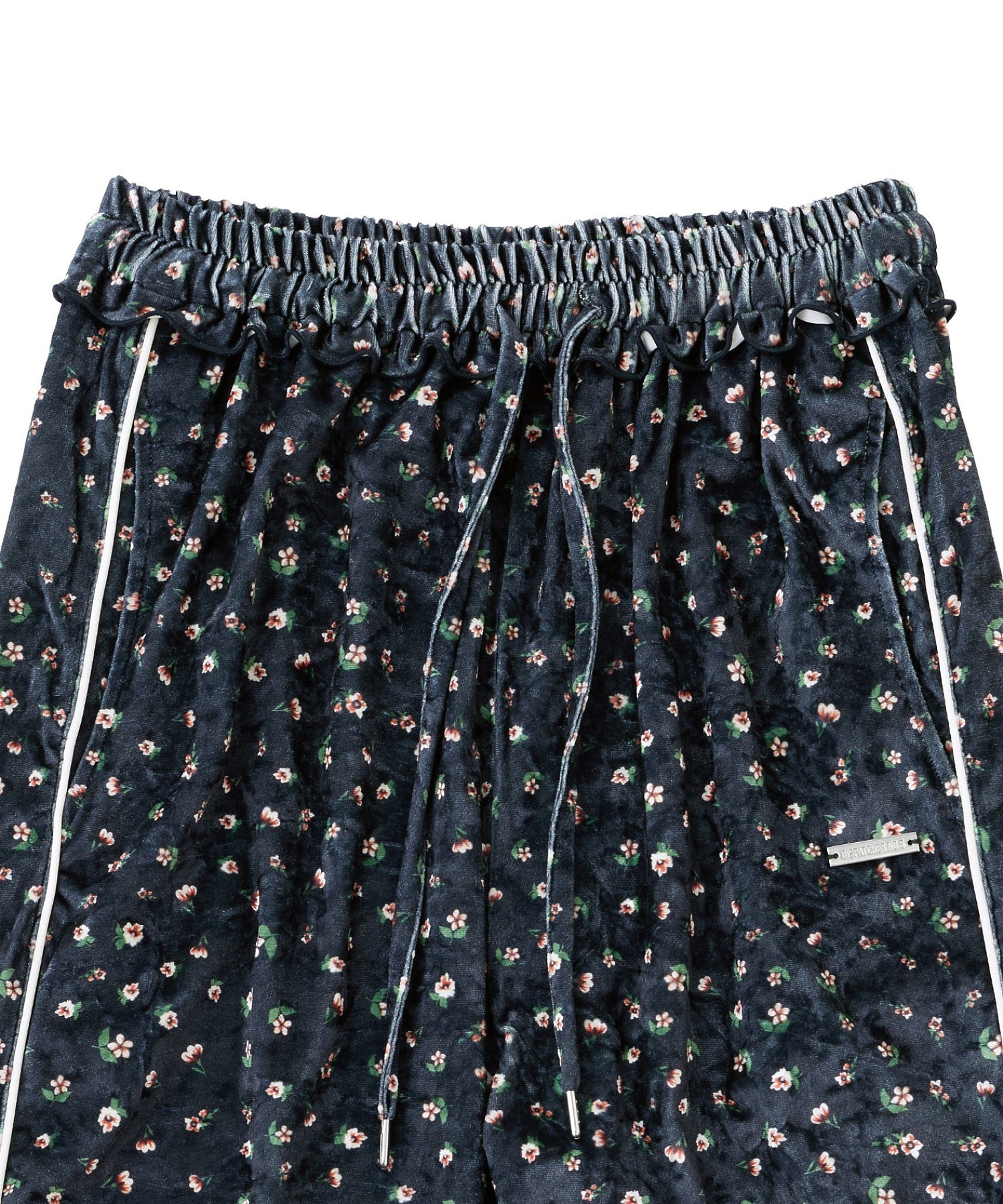 フラワーパターンベロアパンツ