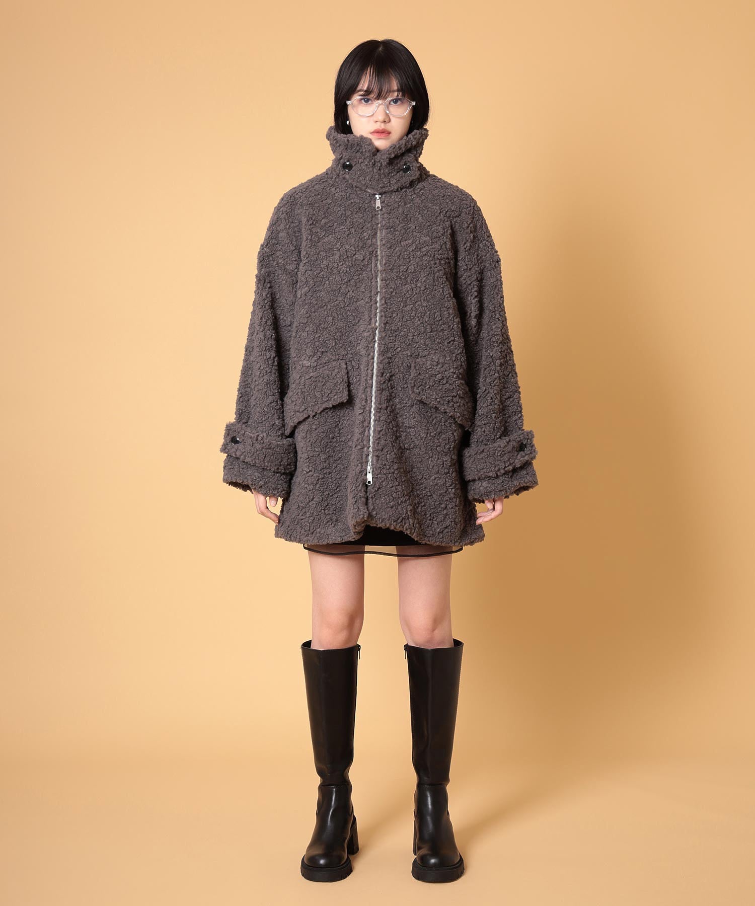 ボアハーフコート