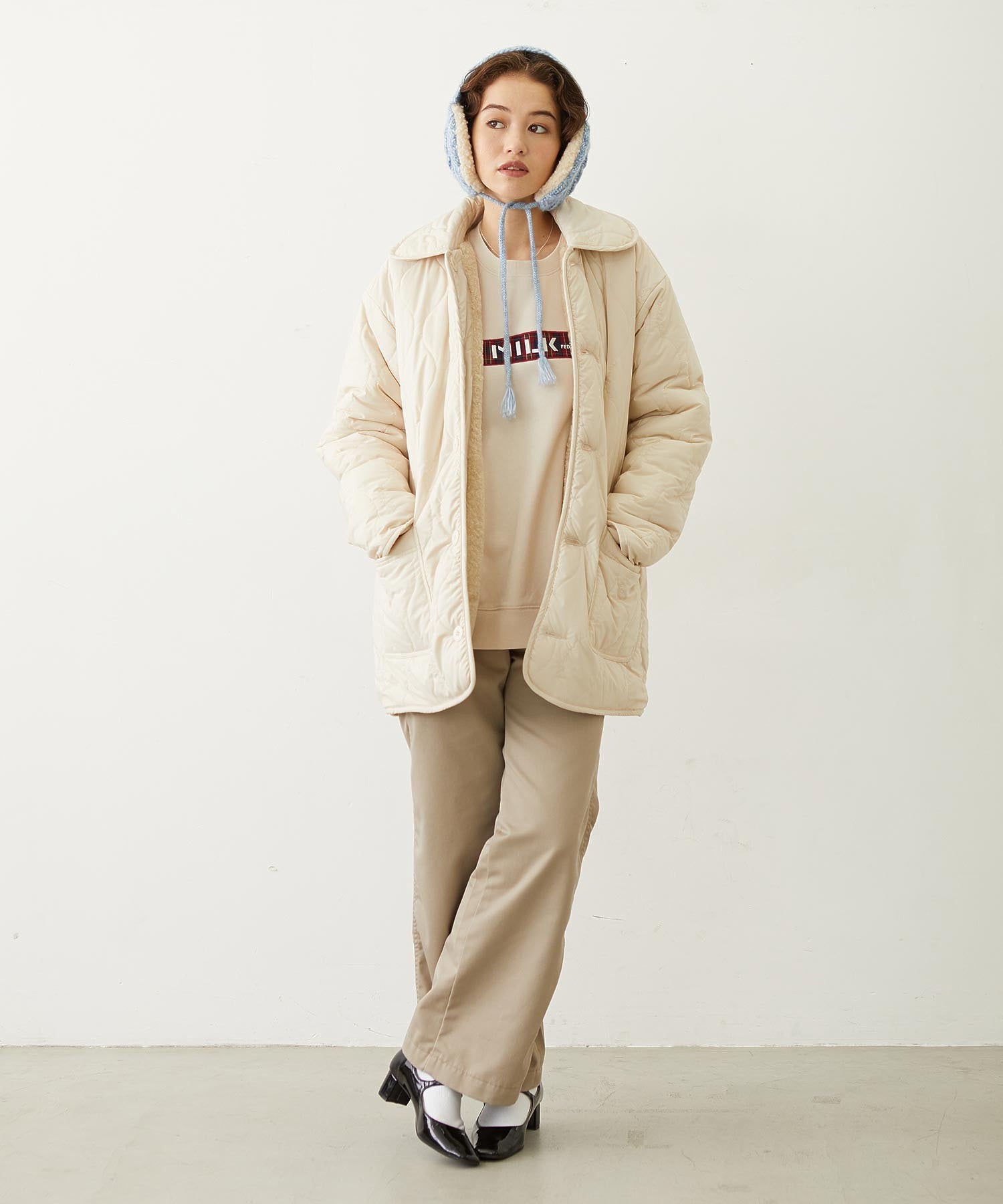 REVERSIBLE QUILTED LOGO LONG COAT