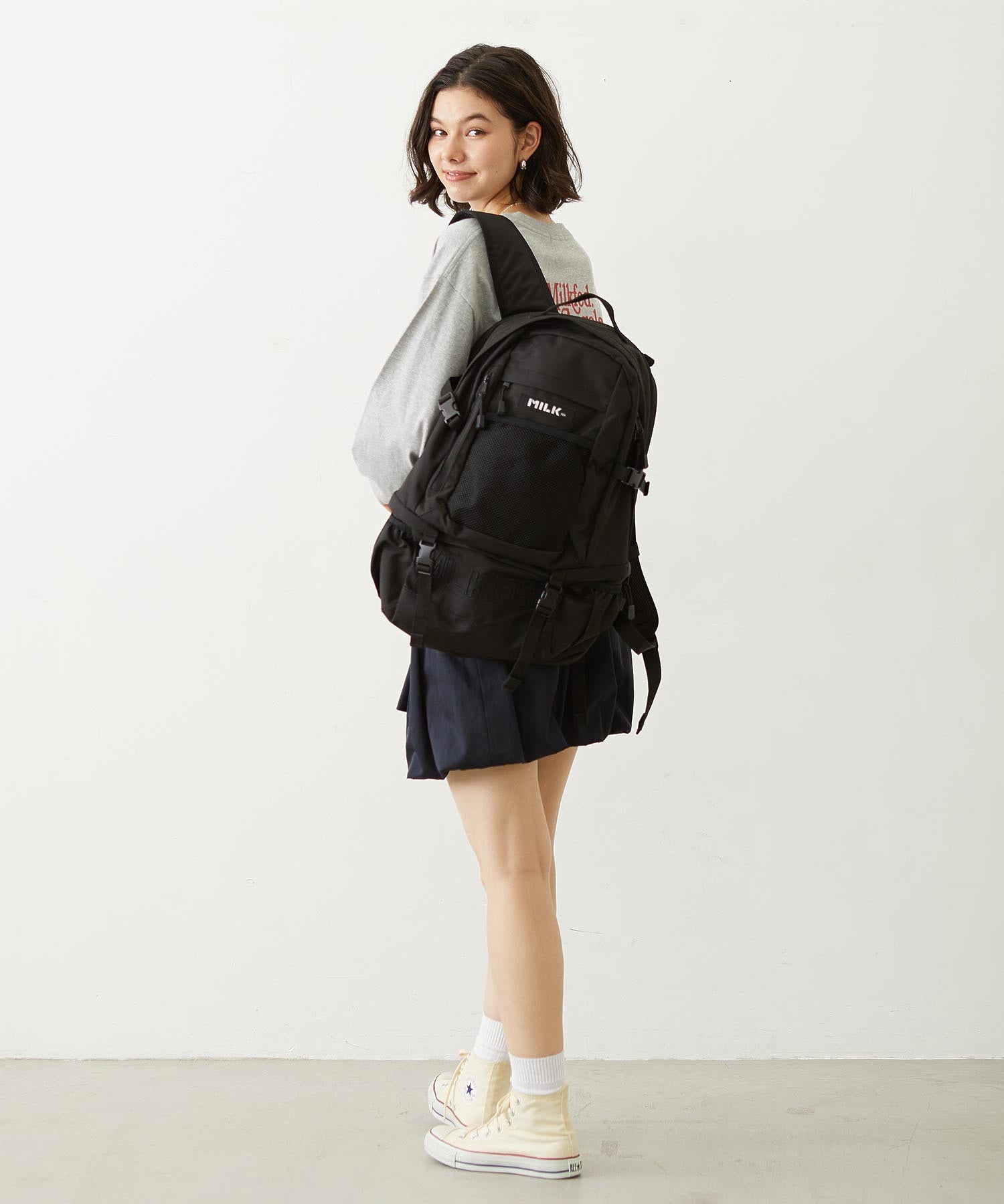 【定番】NEO EMBROIDERY BIG BACKPACK BAR MILKFED.
