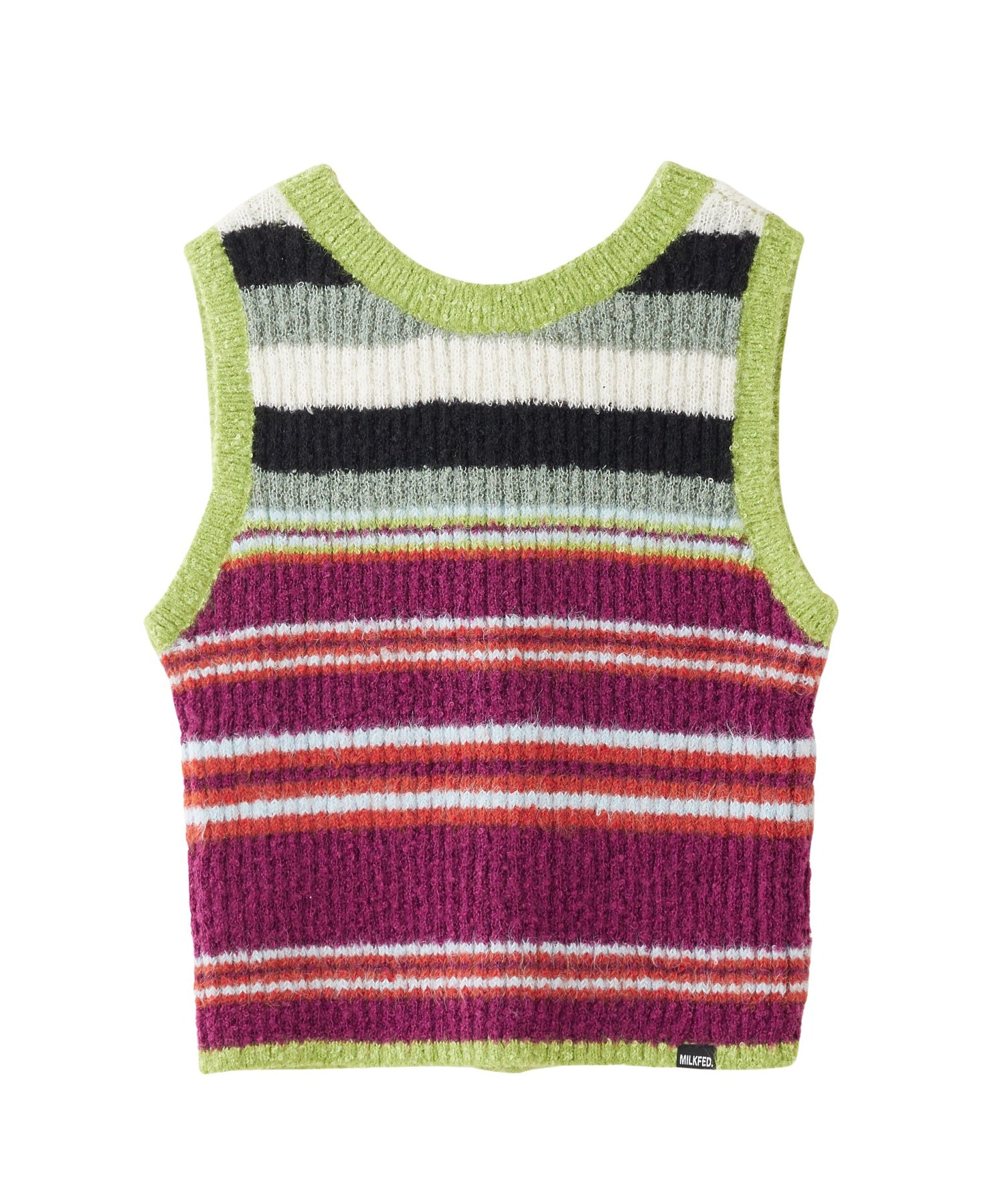 TWO-TYPE STRIPED KNIT VEST