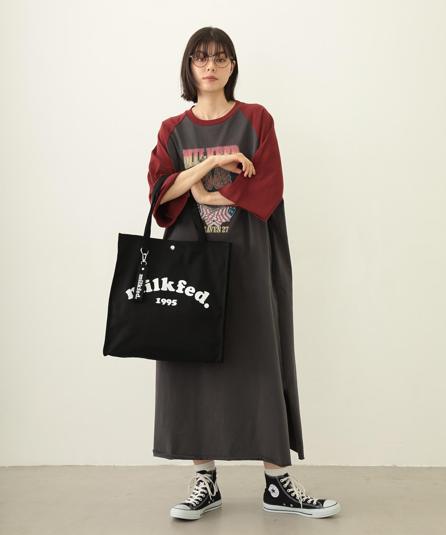 PIPING SQUARE TOTE COOPER LOGO MILKFED.