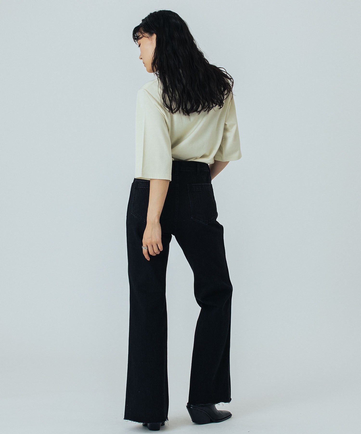 CREOLME/フレアデニムパンツ