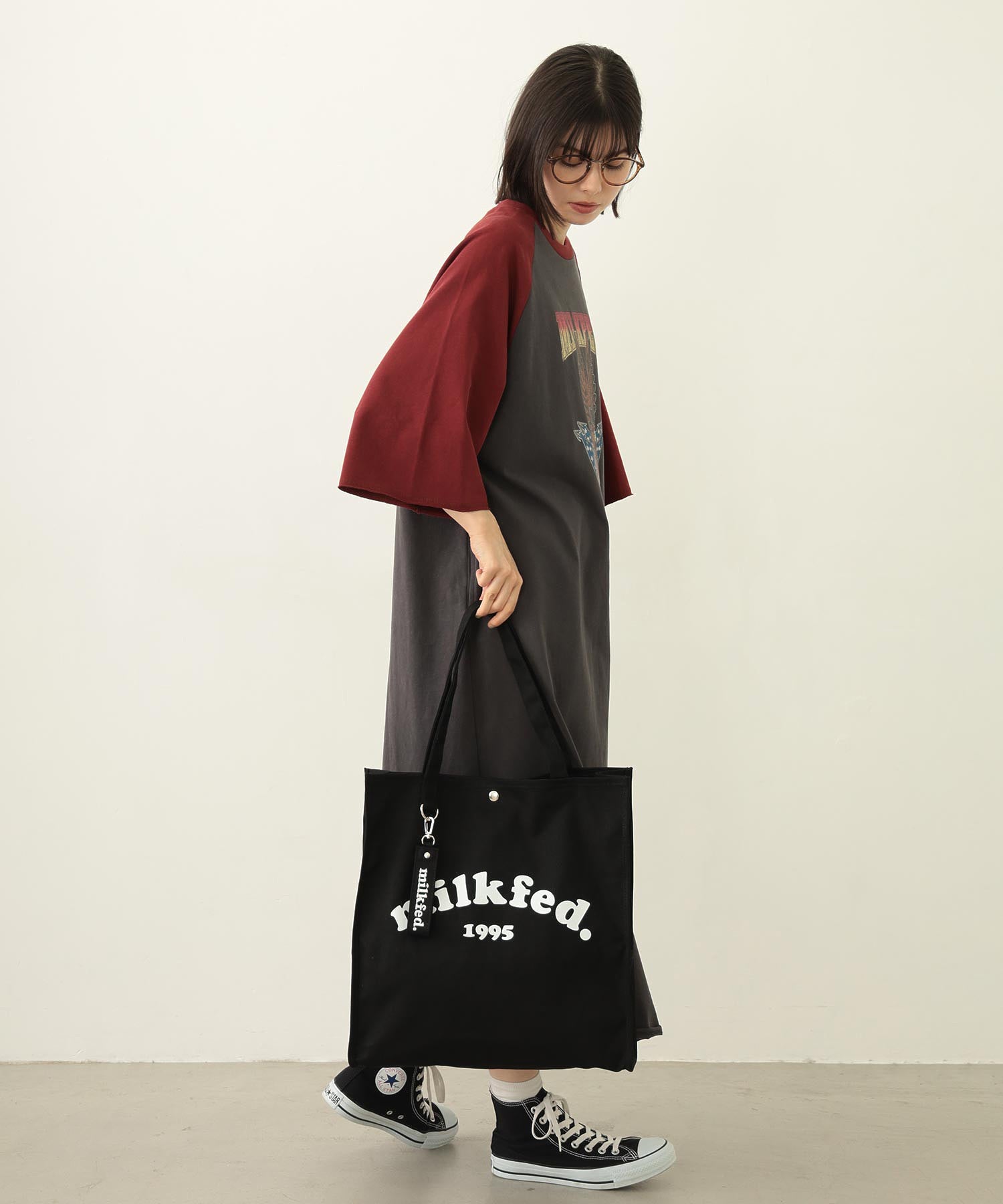 PIPING SQUARE TOTE COOPER LOGO MILKFED.