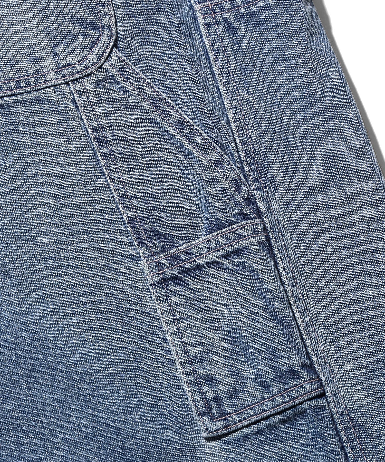 DOUBLE KNEE DISTRESSED DENIM PANTS