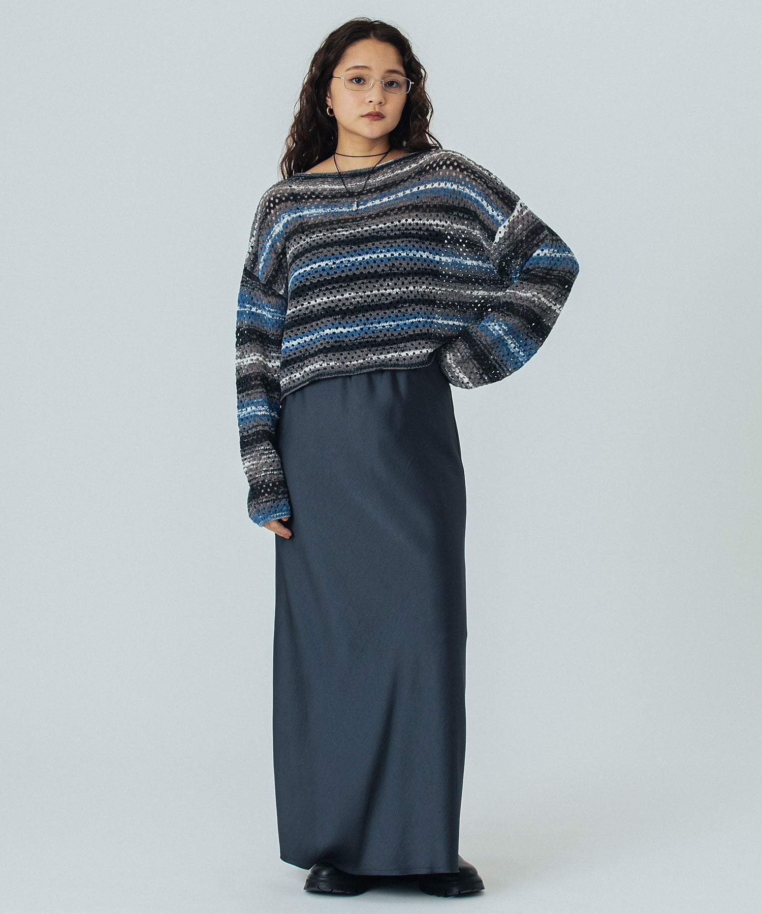 CREOLME/SATIN LONG SKIRT