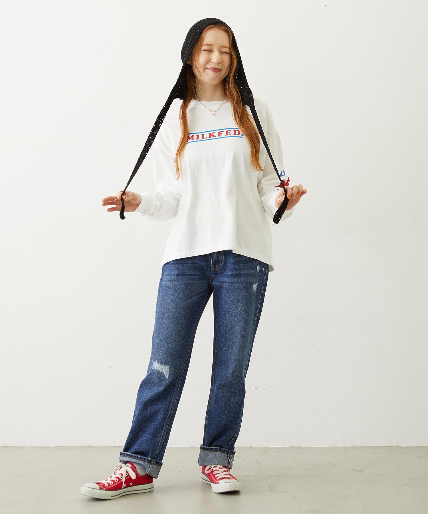 REPAIR DETAIL DENIM PANTS