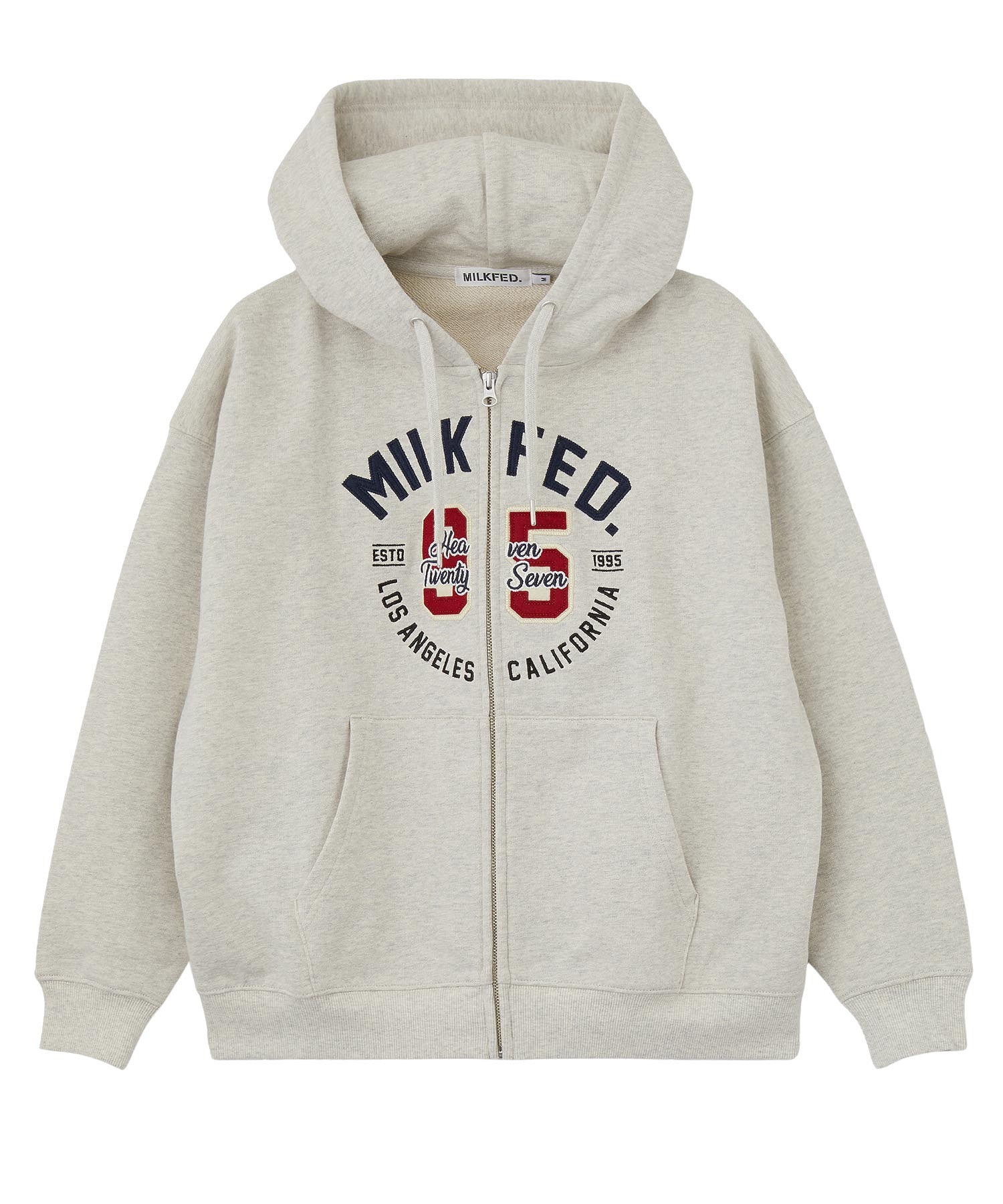 COLLEGE LOGO PATCH ZIP UP HOODIE