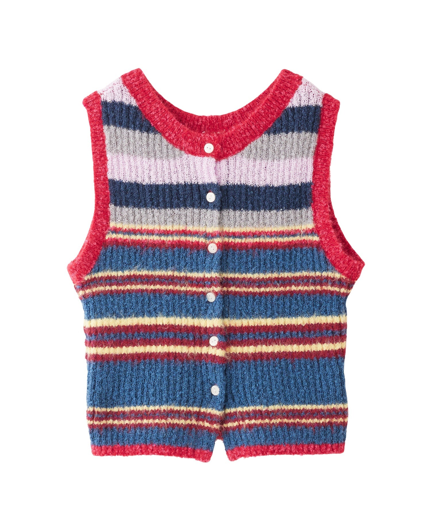 TWO-TYPE STRIPED KNIT VEST