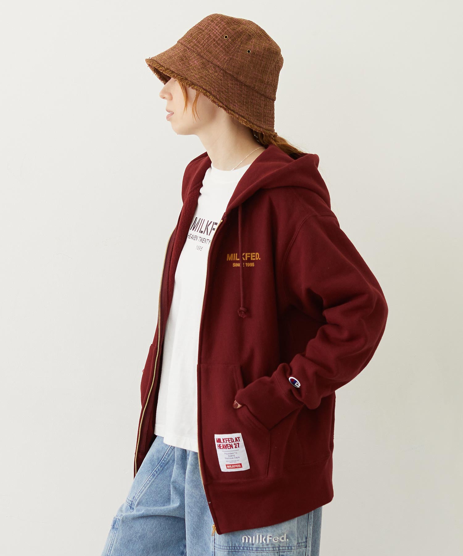 MILKFED. × CHAMPION SWEAT ZIP HOODIE
