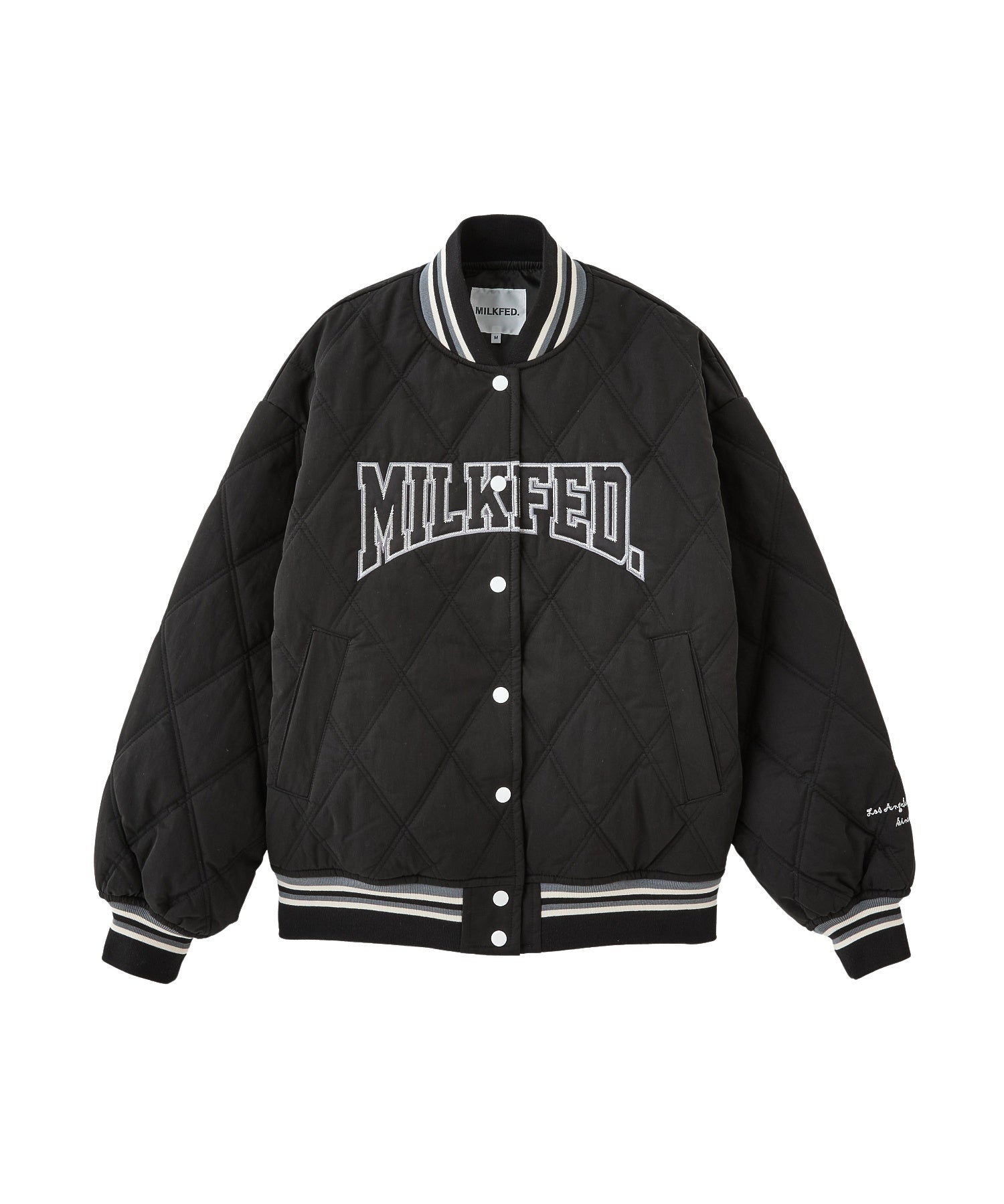 SATIN LOGO PATCH QUILTED JACKET