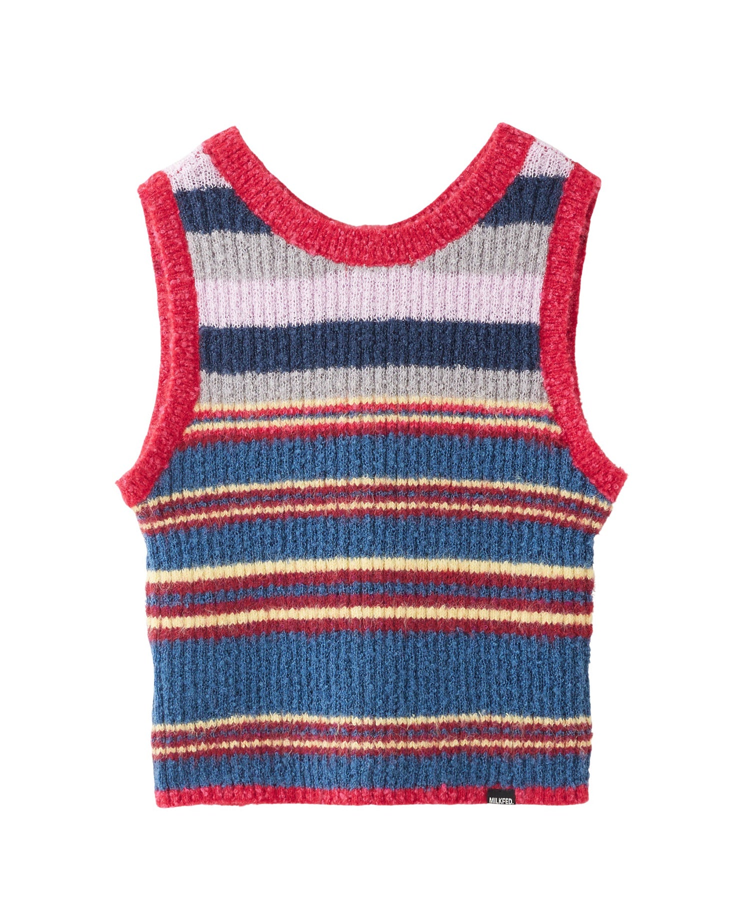 TWO-TYPE STRIPED KNIT VEST