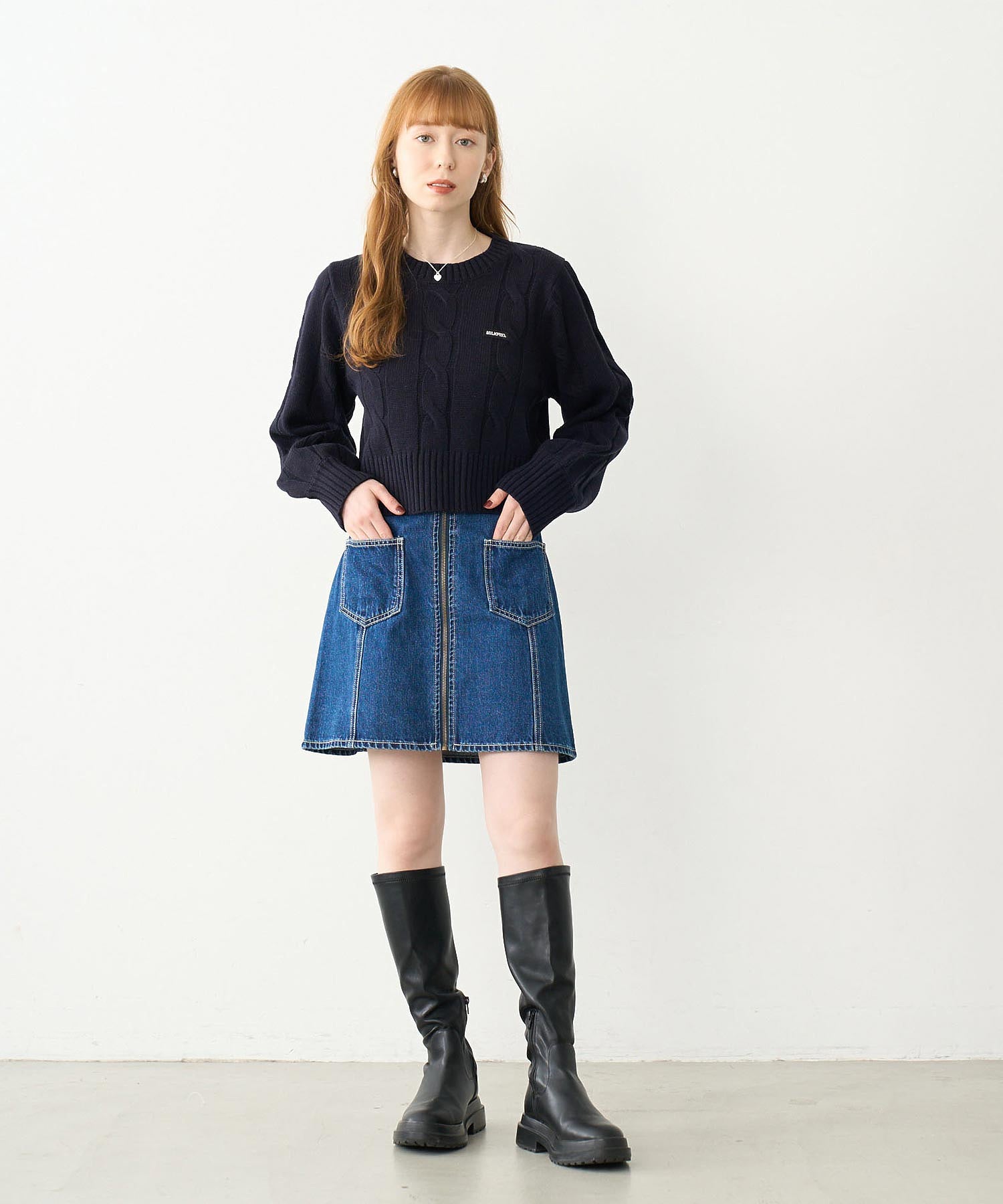 DENIM ZIP SKIRT