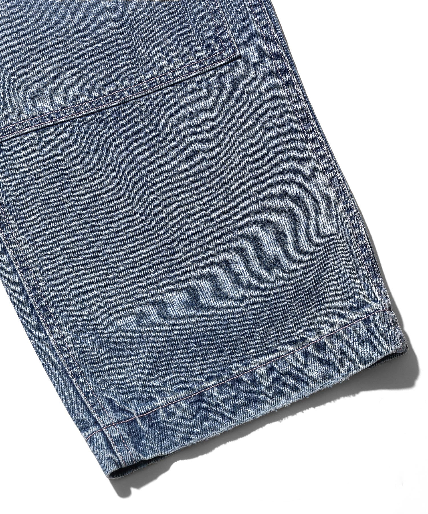 DOUBLE KNEE DISTRESSED DENIM PANTS