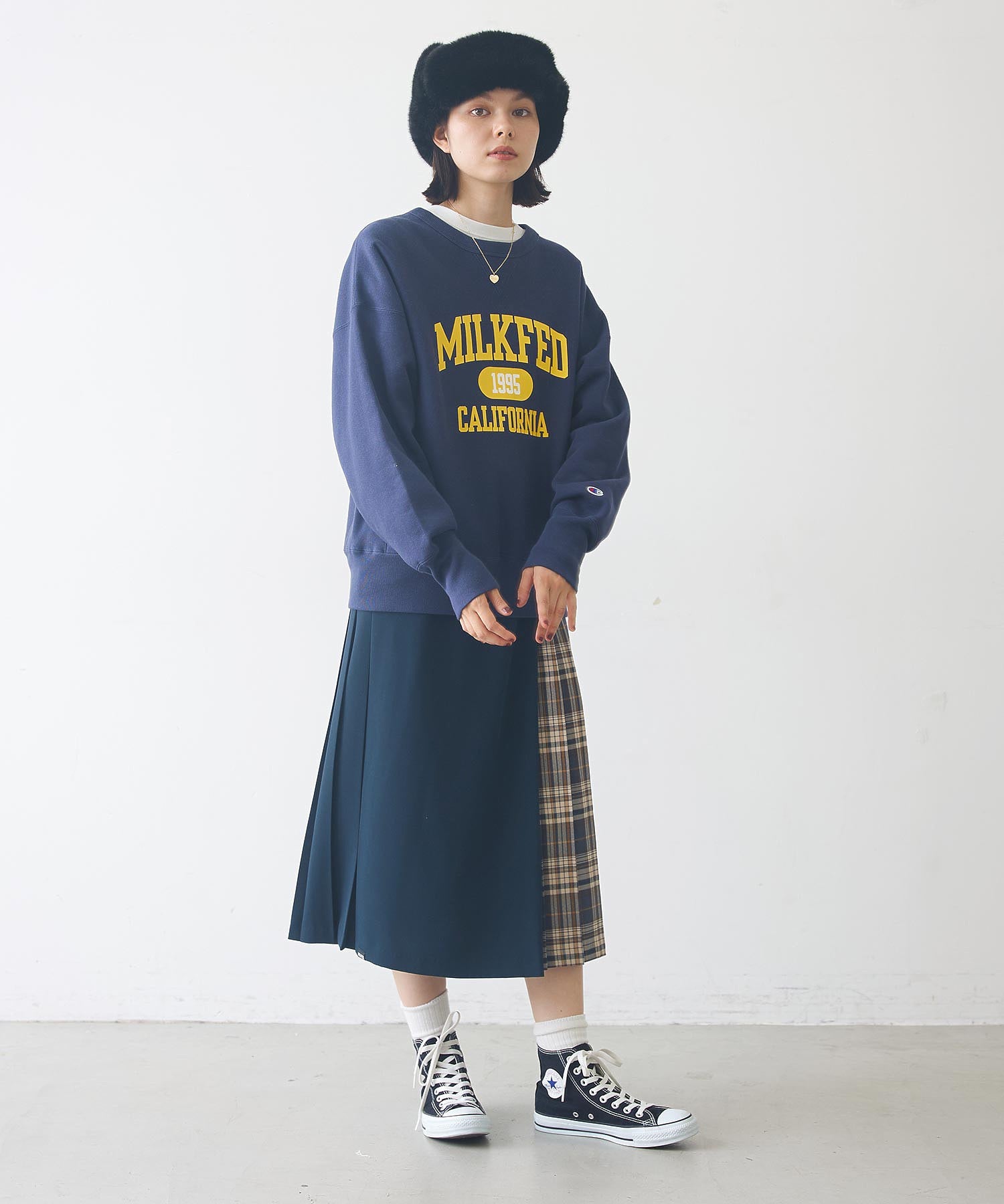 PLAID PANEL SKIRT