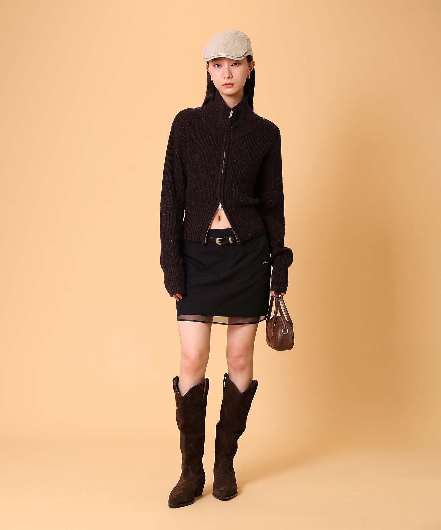 ネップジップアップセーター