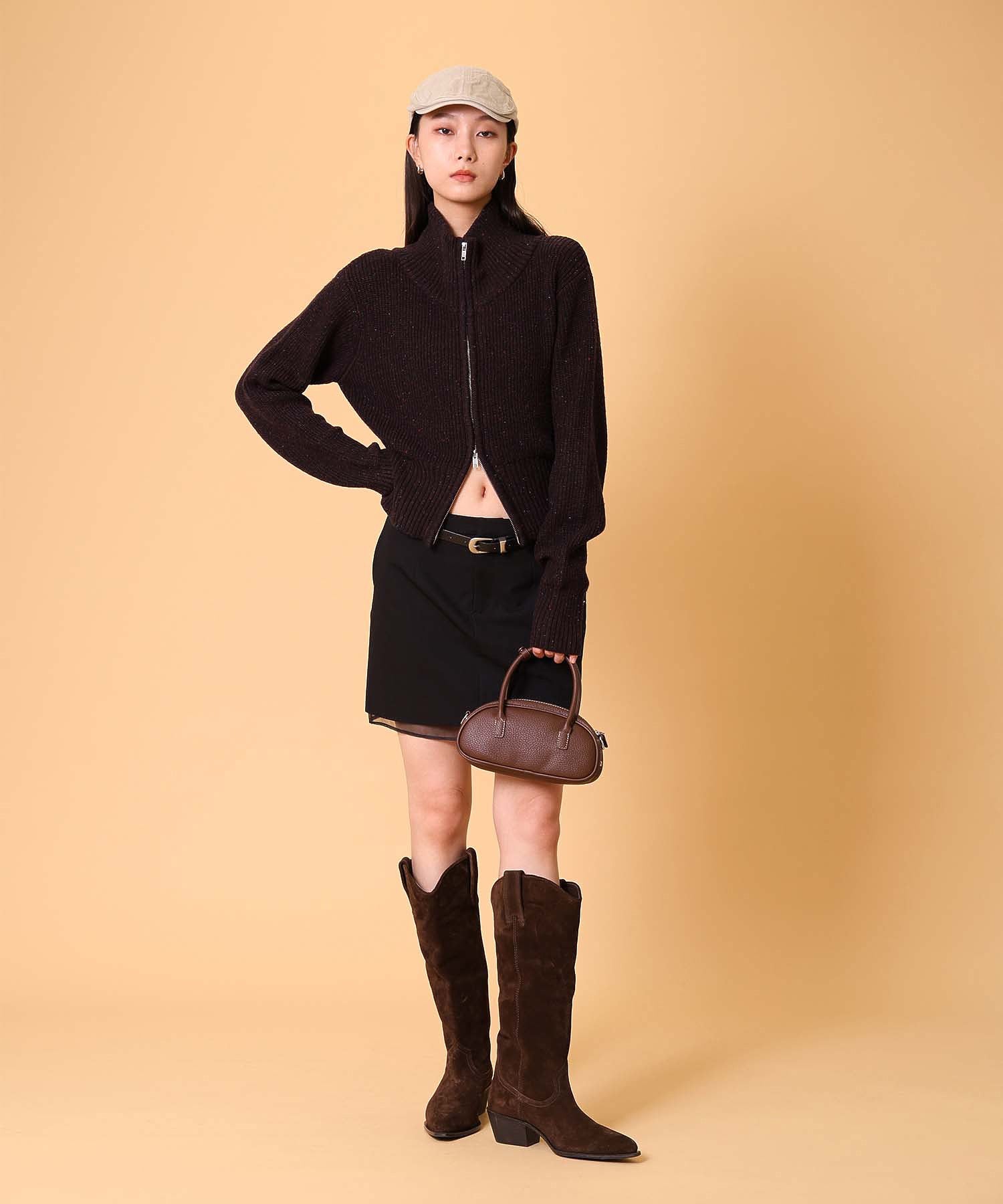 ネップジップアップセーター