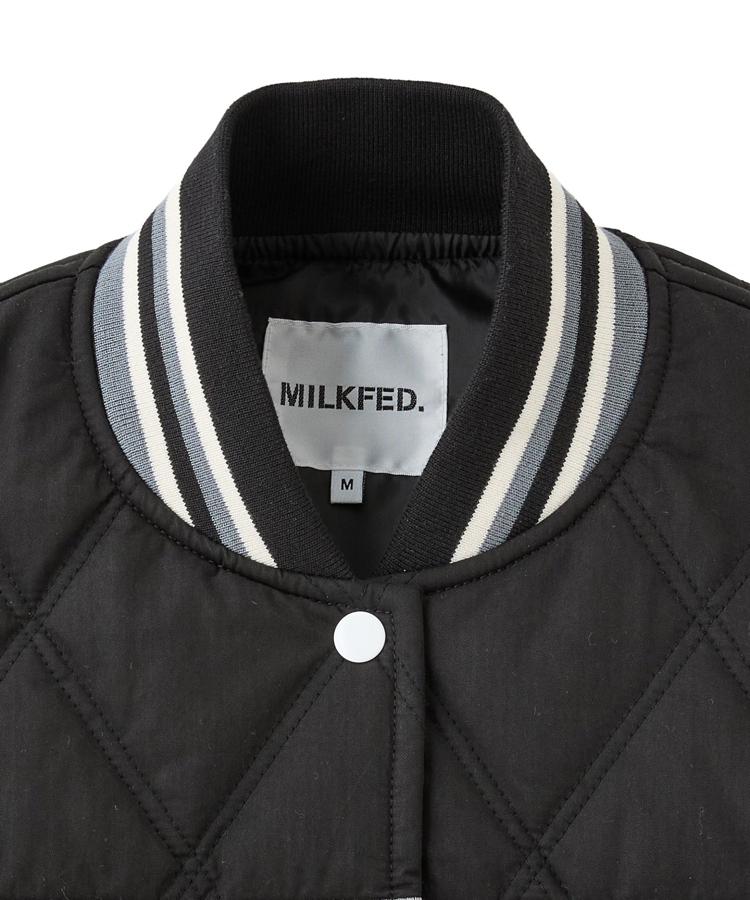 SATIN LOGO PATCH QUILTED JACKET