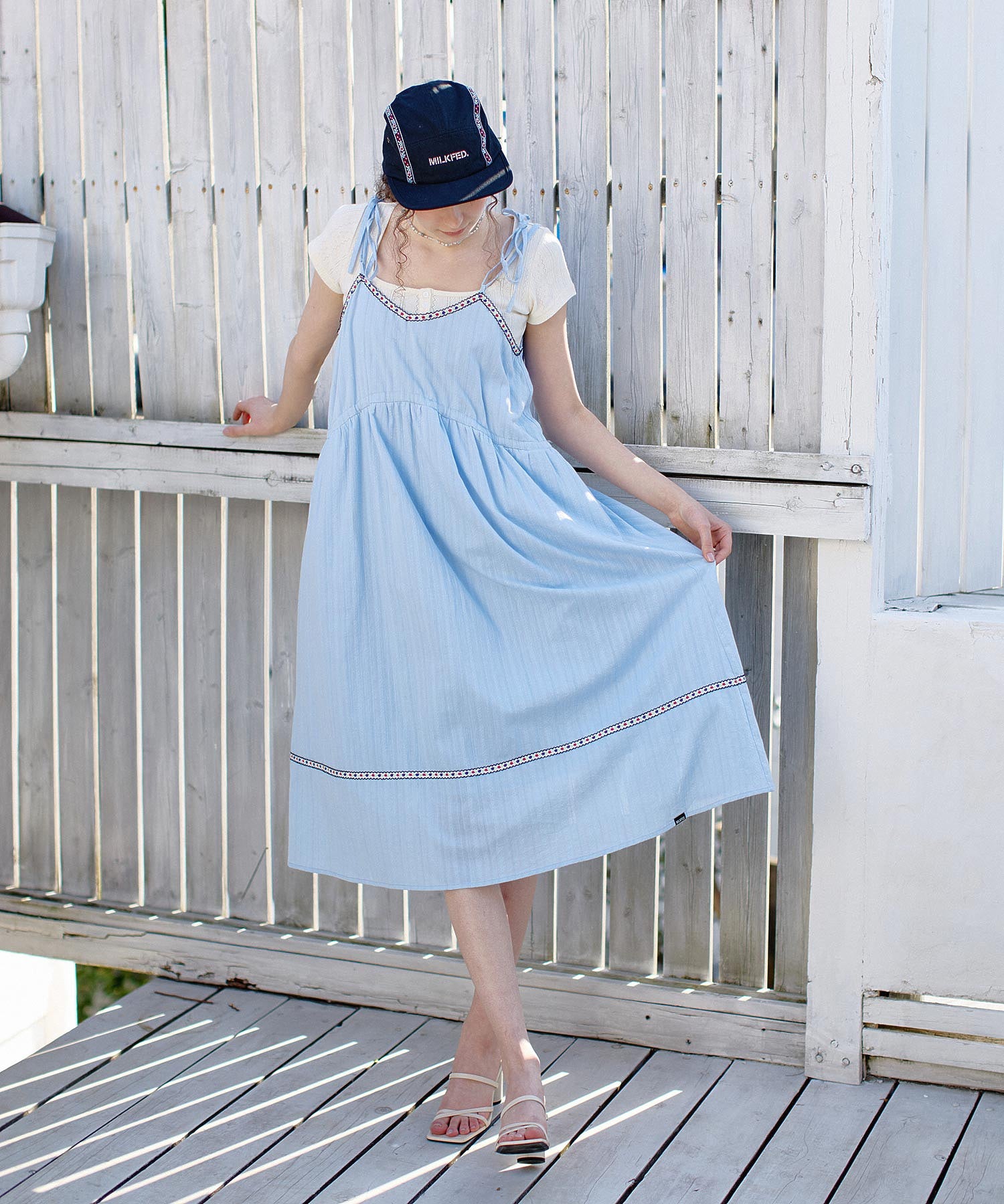 TYROLEAN TAPE CAMI DRESS