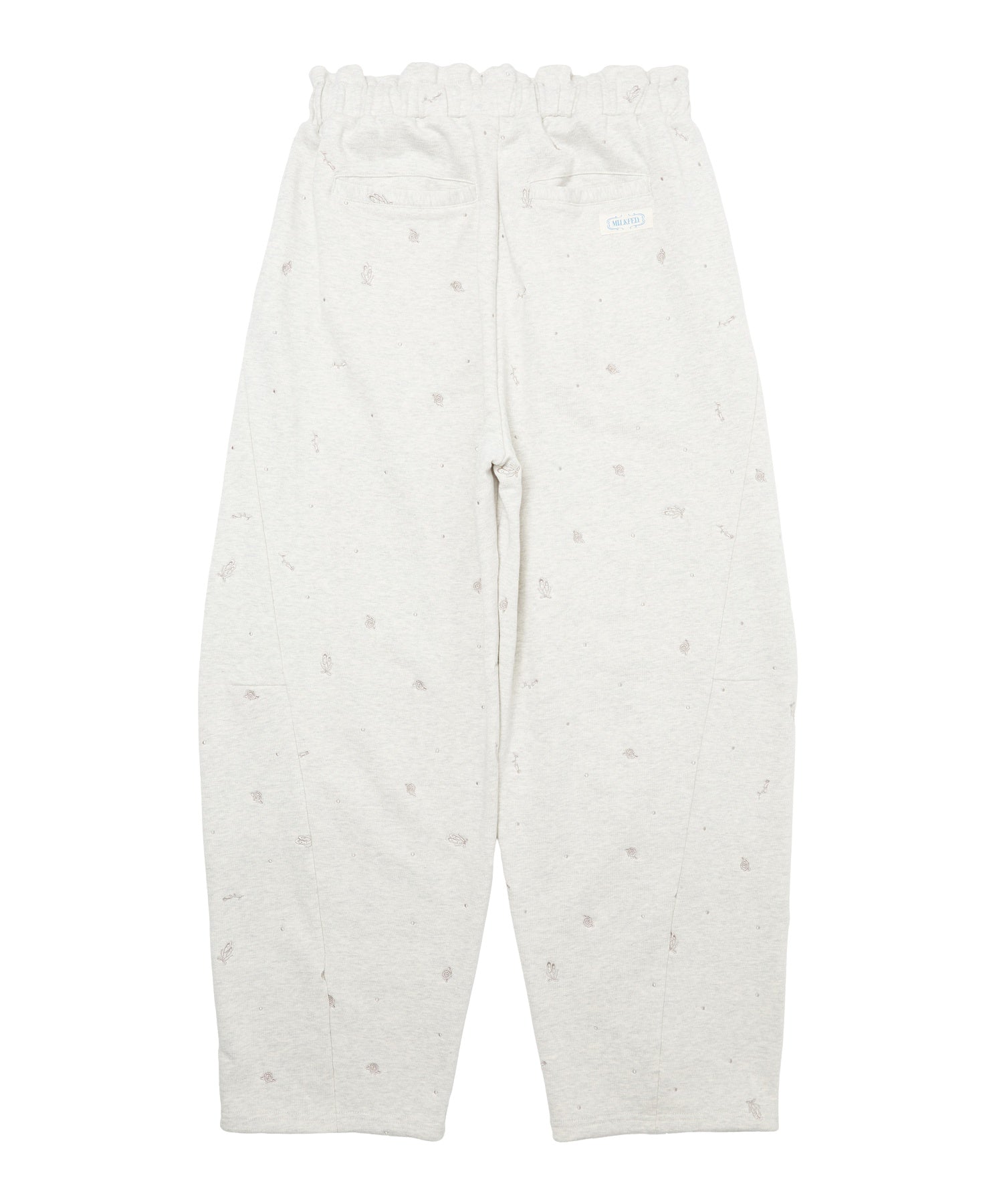EMBROIDERED ROSE SWEAT WIDE PANTS