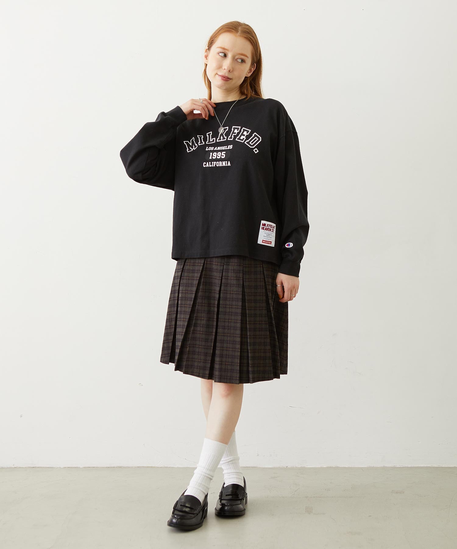 MILKFED.×CHAMPION LS TEE