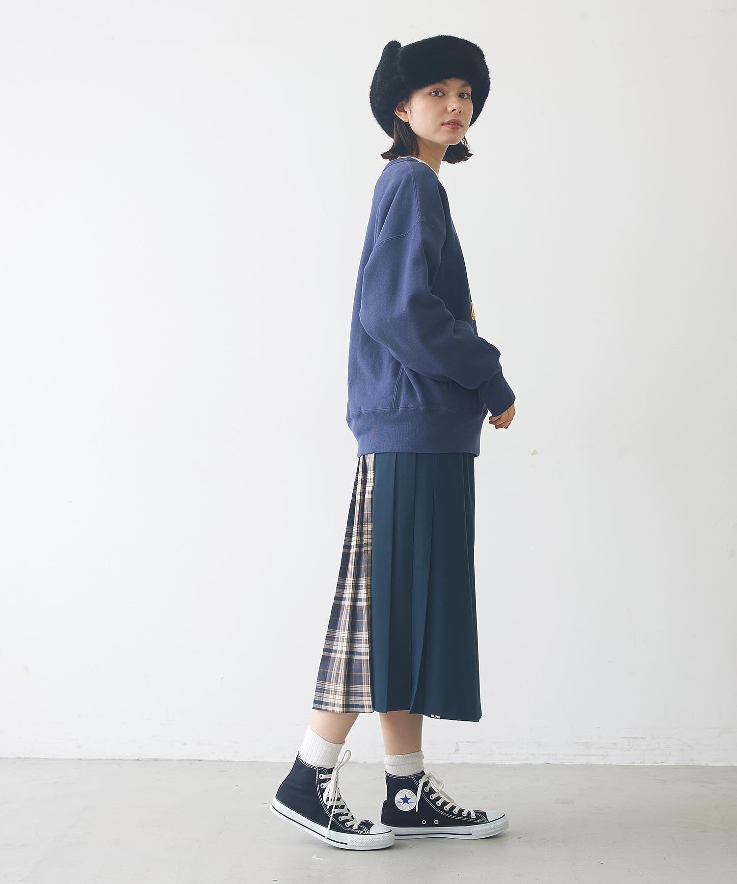 PLAID PANEL SKIRT