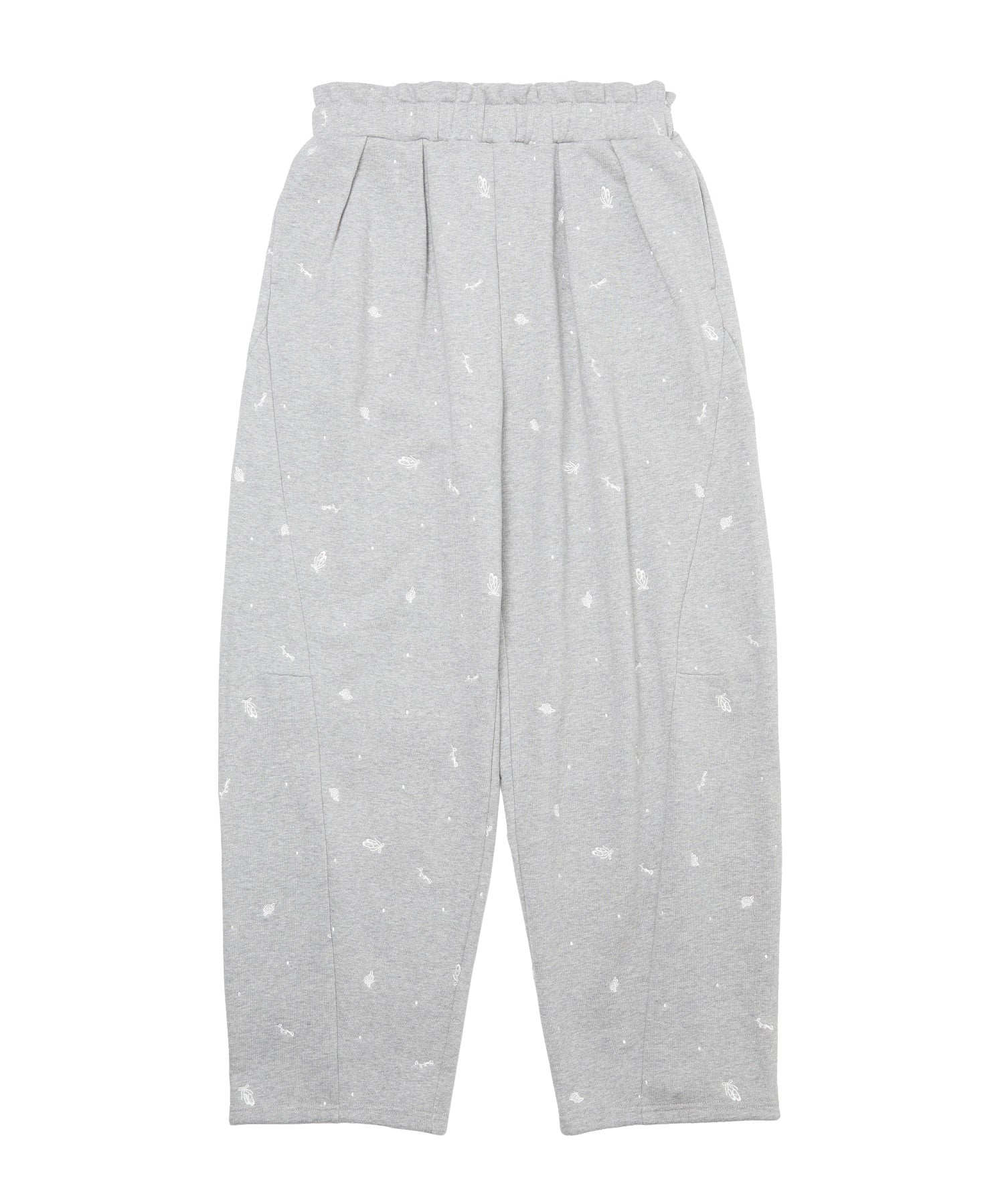 EMBROIDERED ROSE SWEAT WIDE PANTS