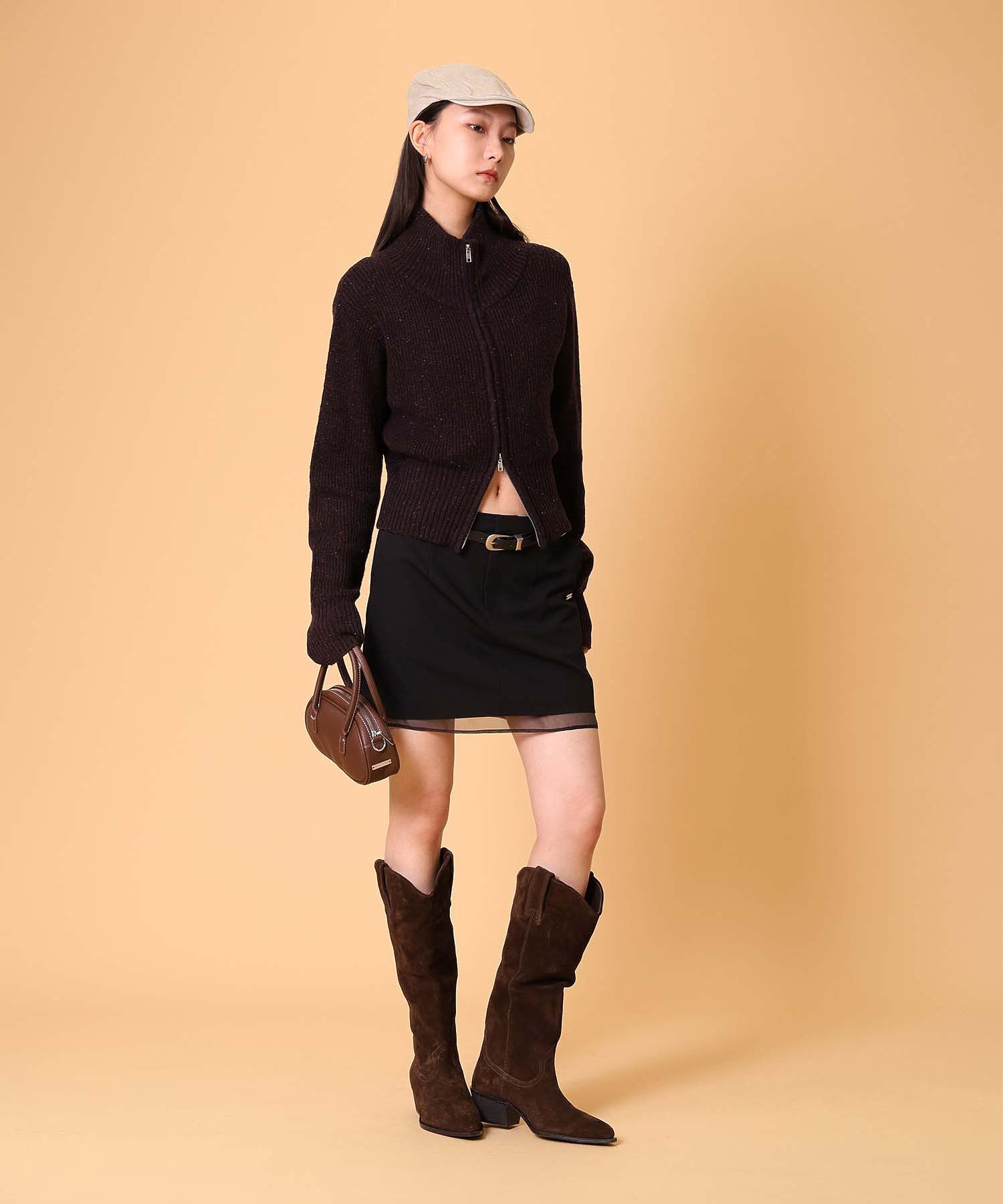 ネップジップアップセーター