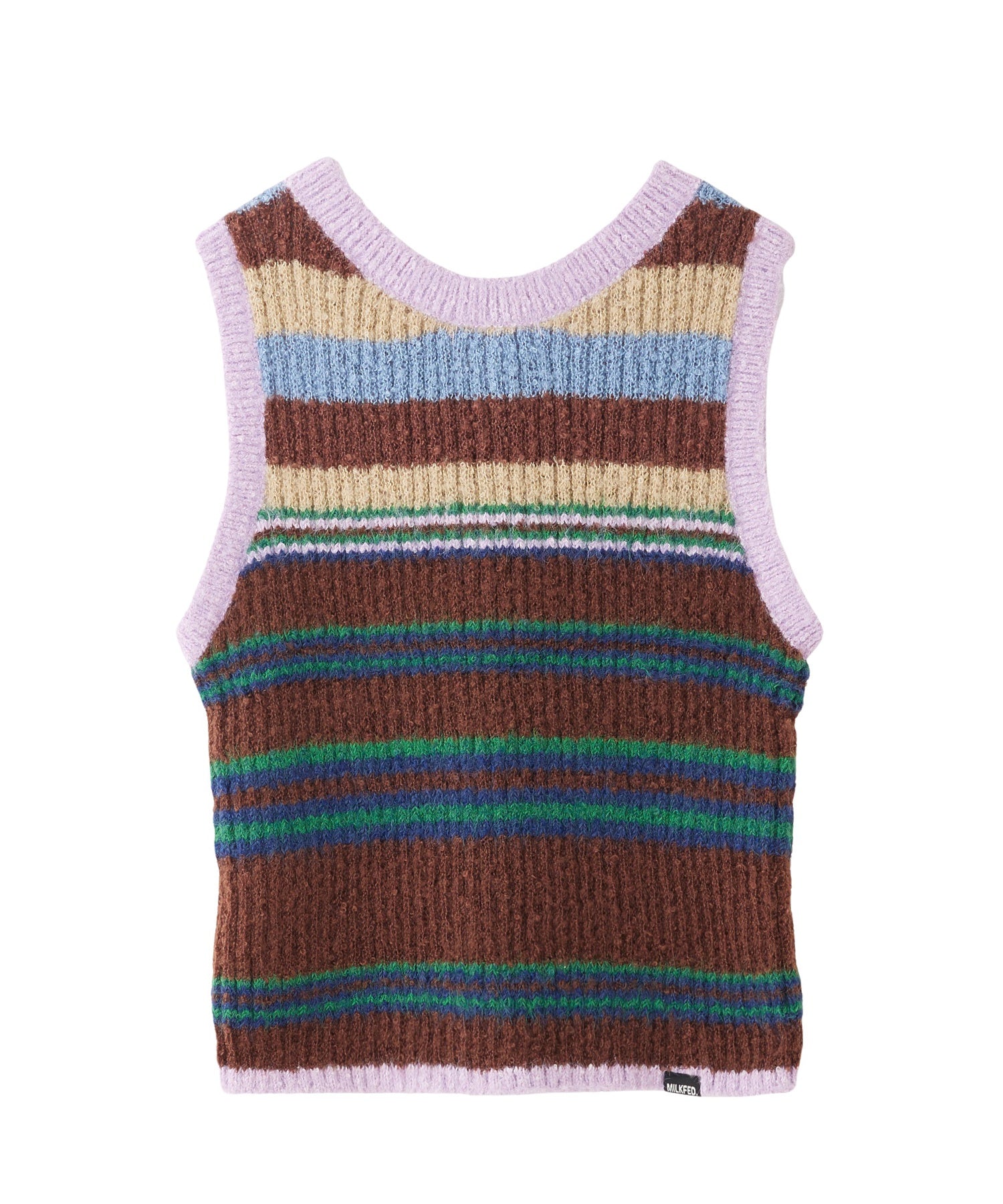 TWO-TYPE STRIPED KNIT VEST