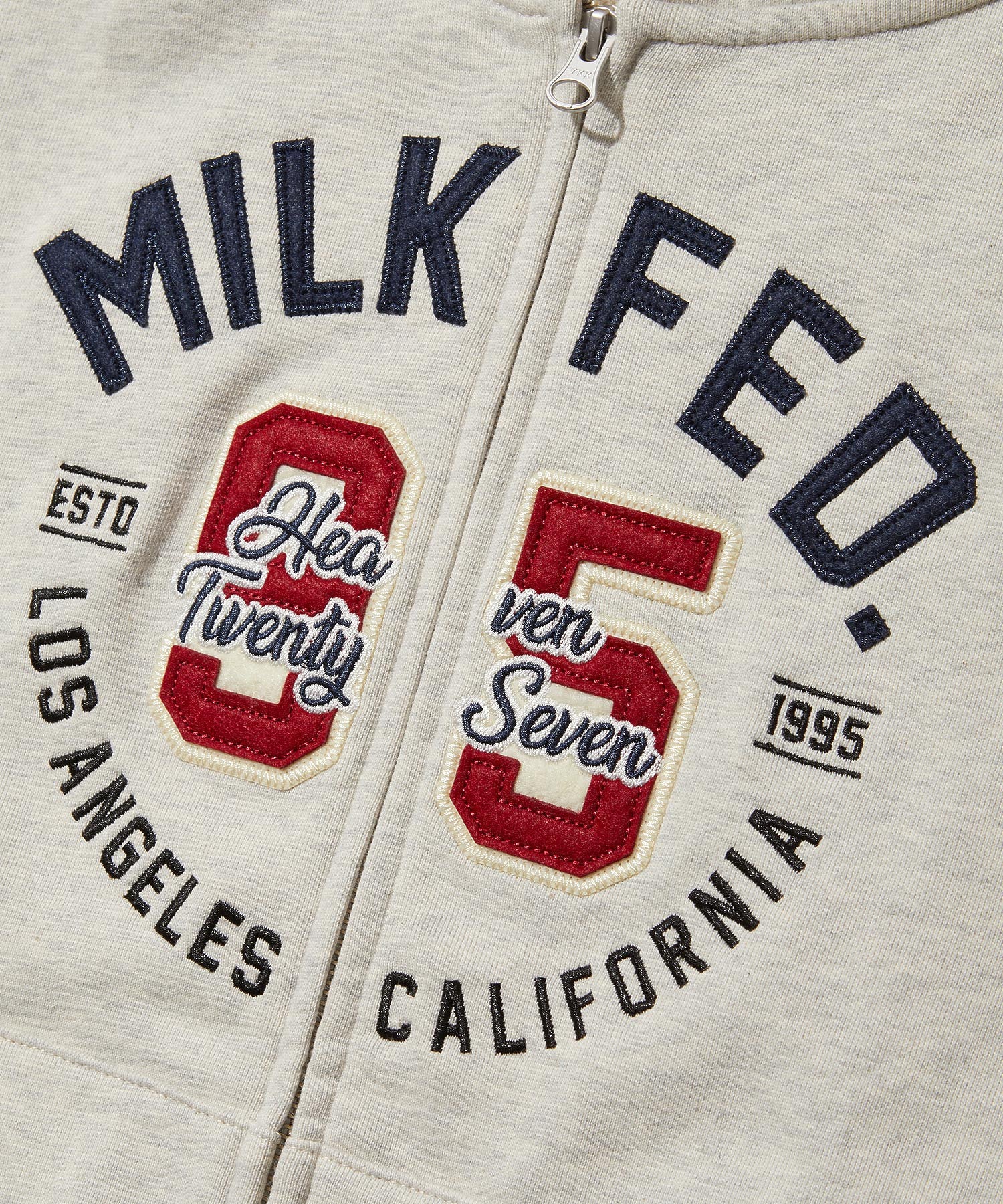 COLLEGE LOGO PATCH ZIP UP HOODIE