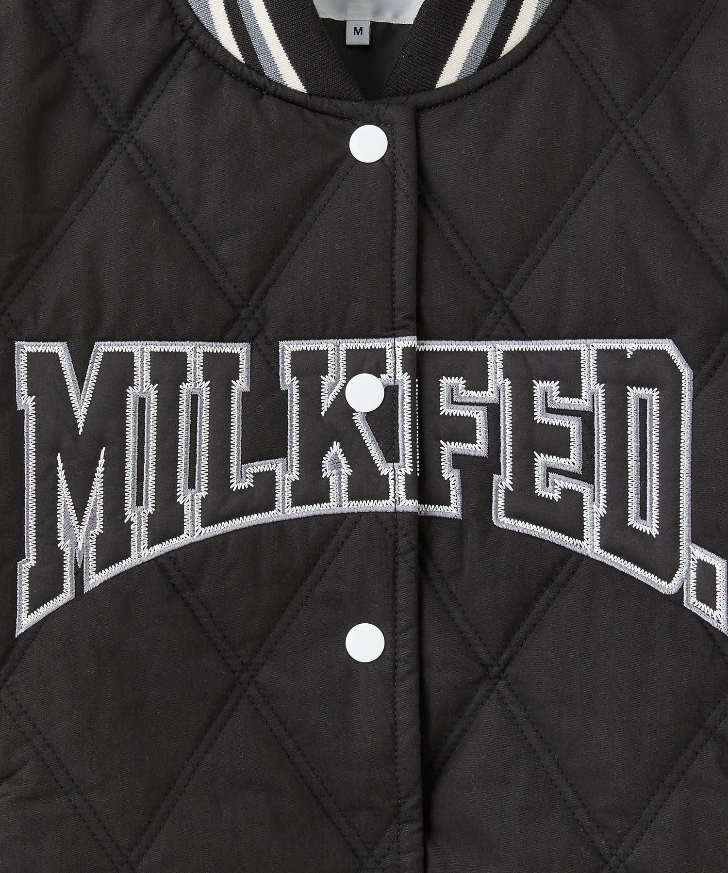 SATIN LOGO PATCH QUILTED JACKET