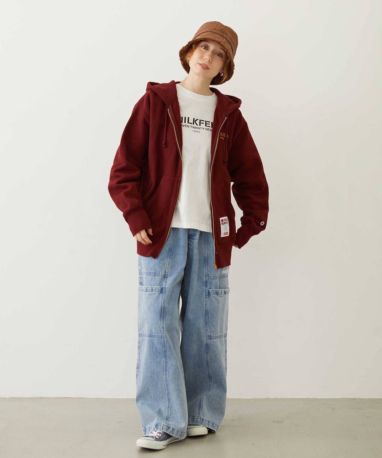 MILKFED. × CHAMPION SWEAT ZIP HOODIE