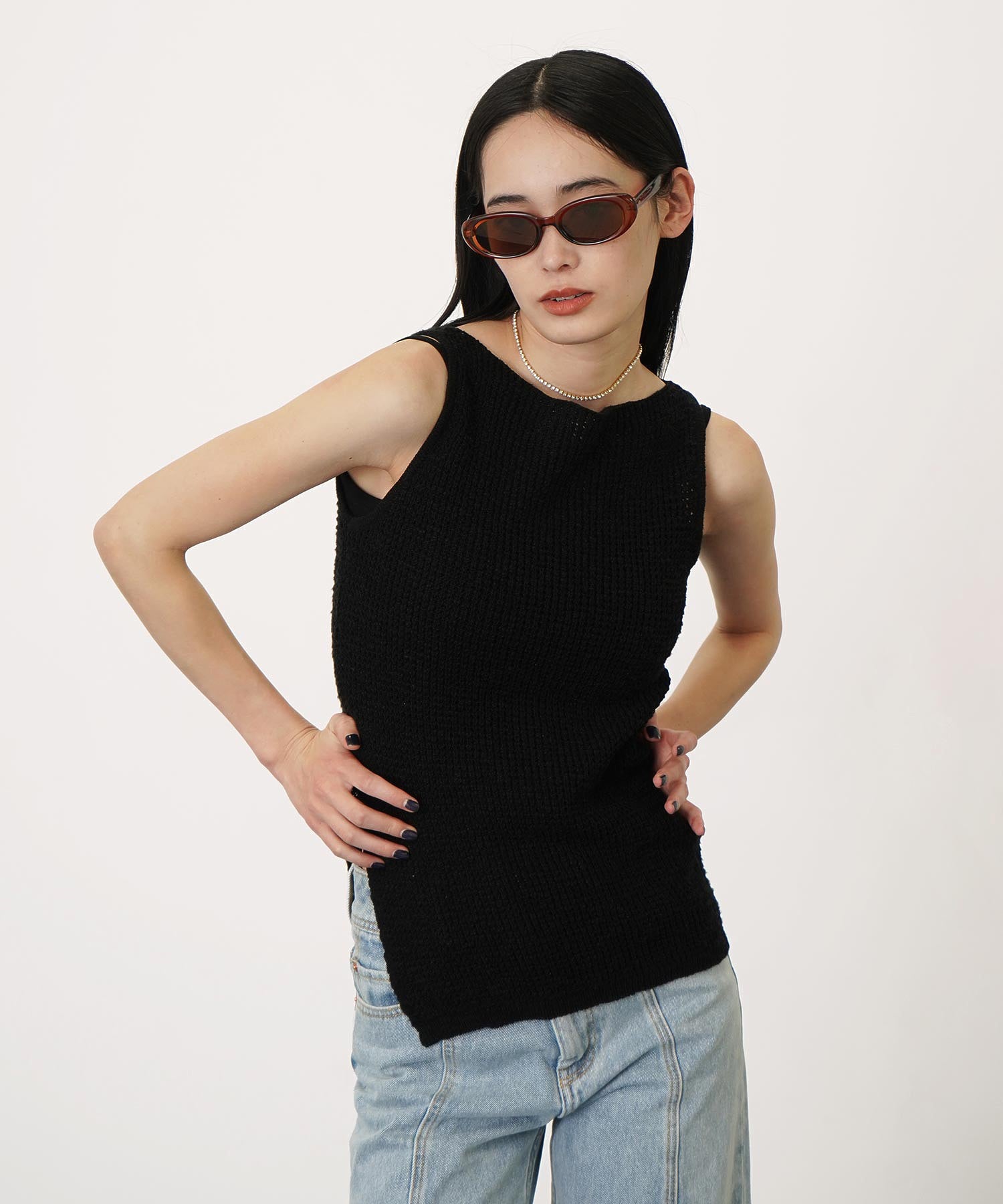 2WAYスリットヘムスラブニット