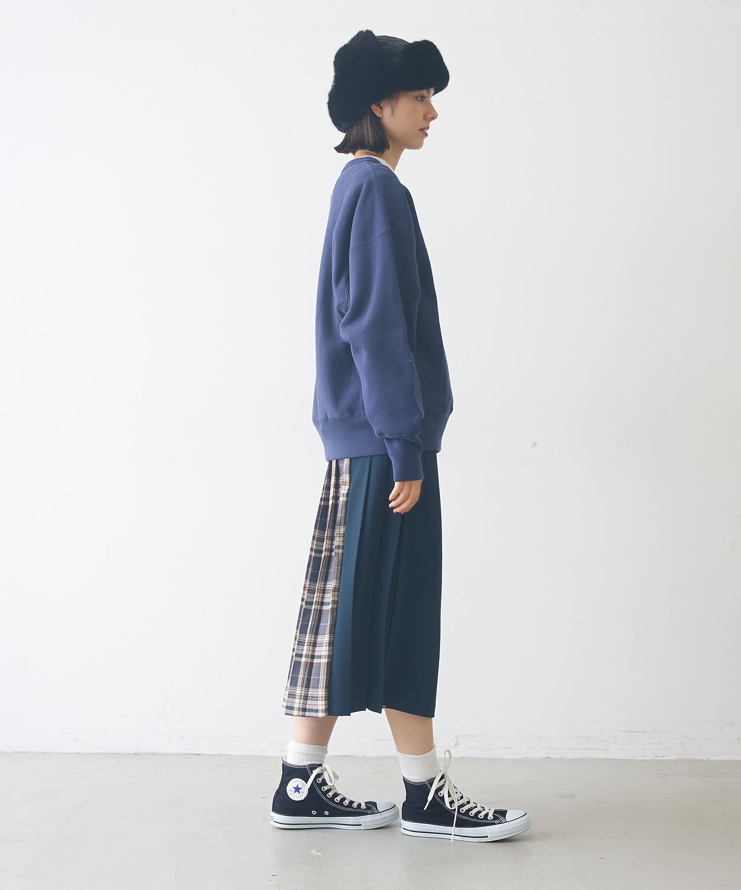 PLAID PANEL SKIRT