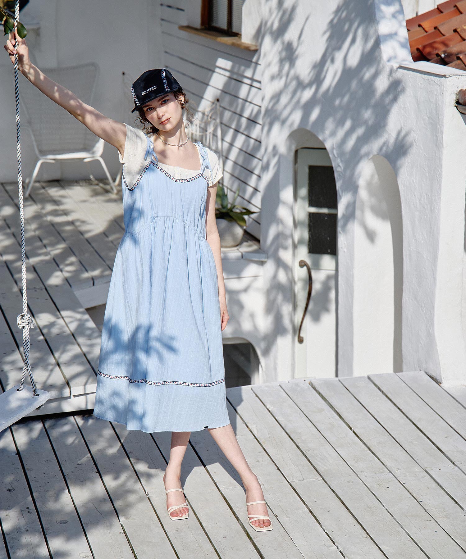 TYROLEAN TAPE CAMI DRESS