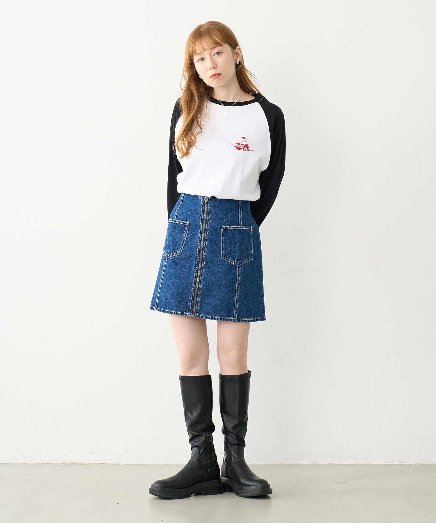 DENIM ZIP SKIRT