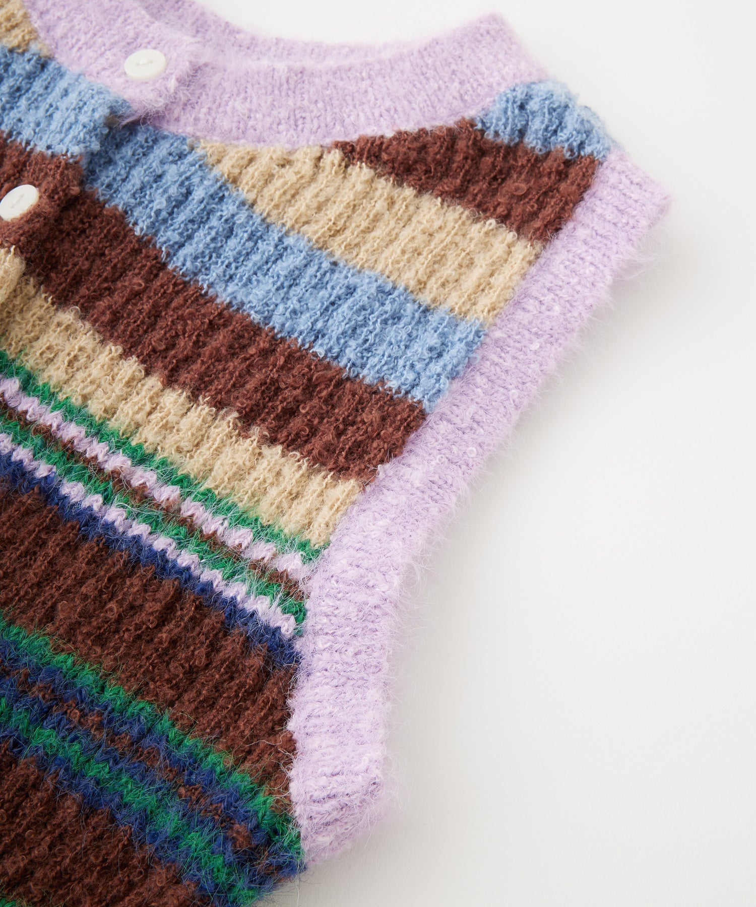 TWO-TYPE STRIPED KNIT VEST