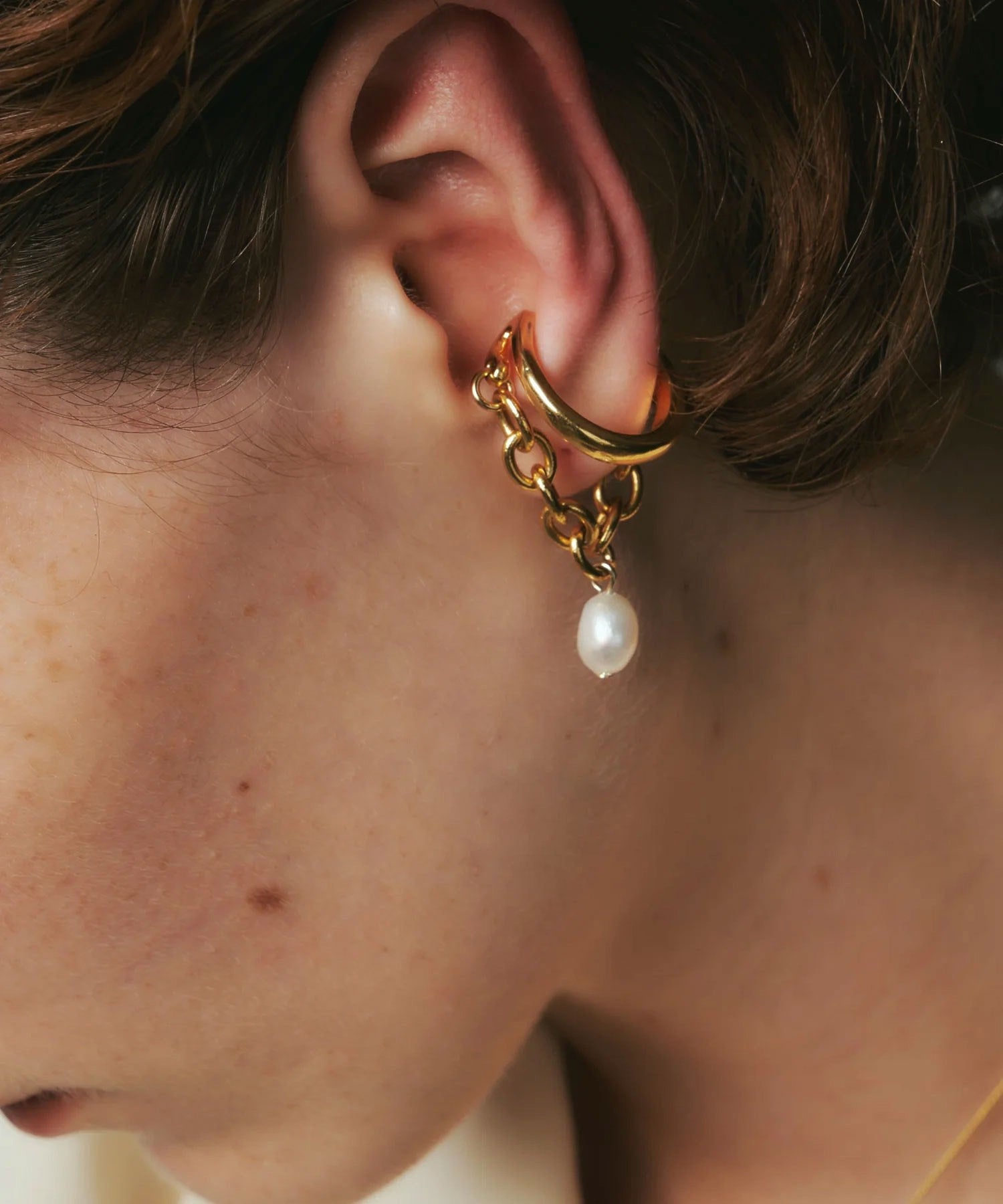 loni/IVY PEARL CHAIN RING