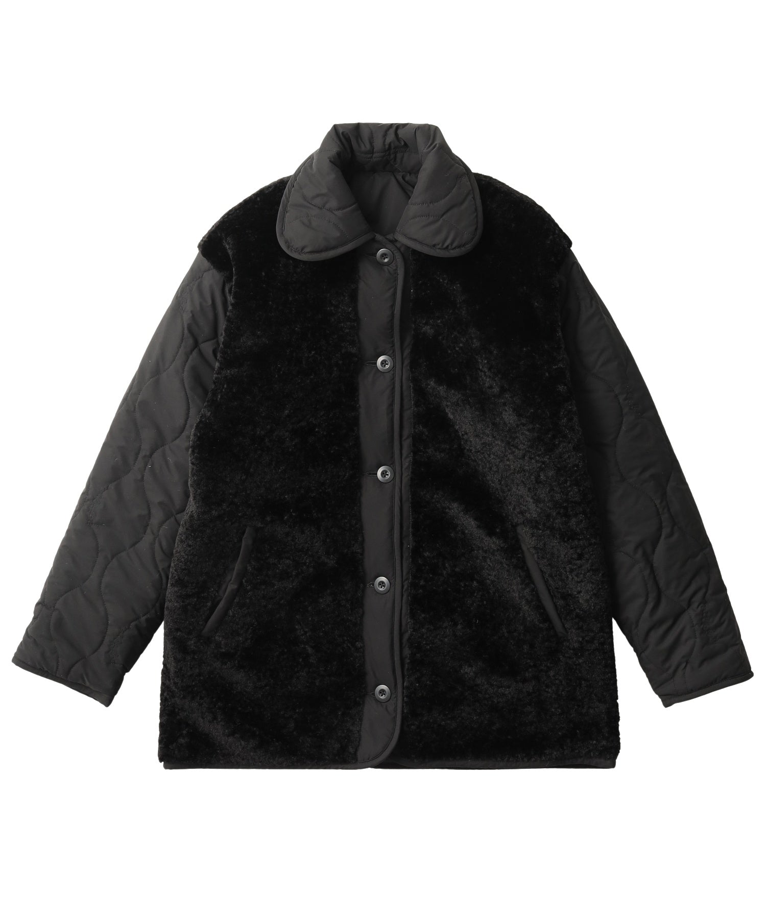 REVERSIBLE QUILTED LOGO LONG COAT