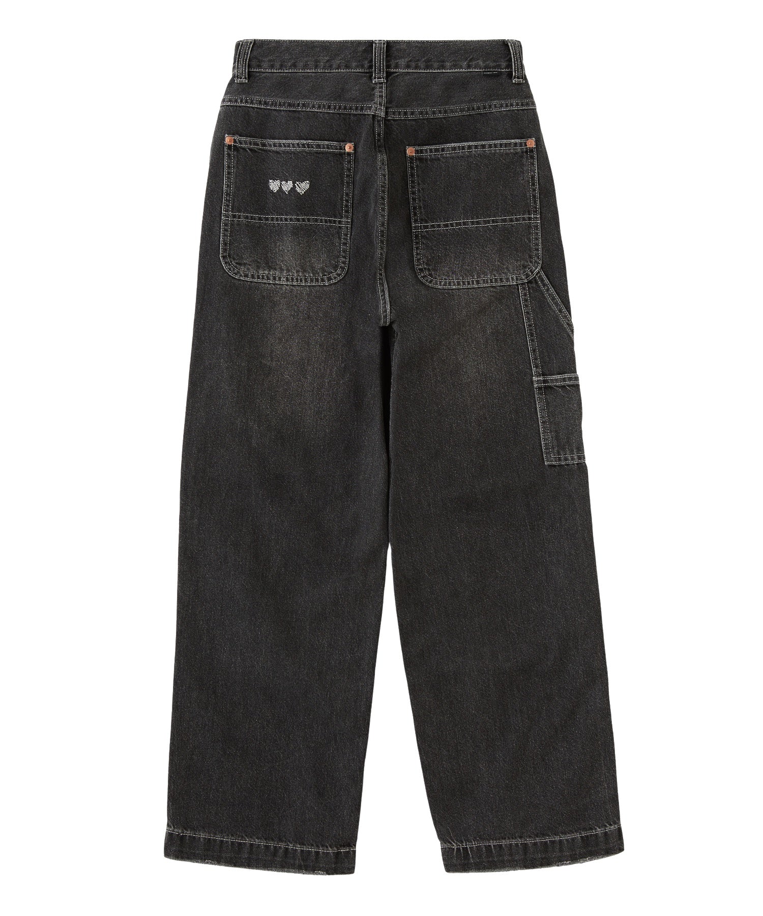DOUBLE KNEE DISTRESSED DENIM PANTS