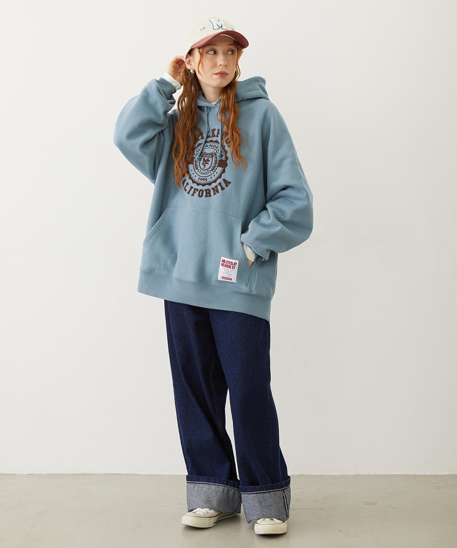 MILKFED. × CHAMPION COLLEGE LOGO SWEAT HOODIE