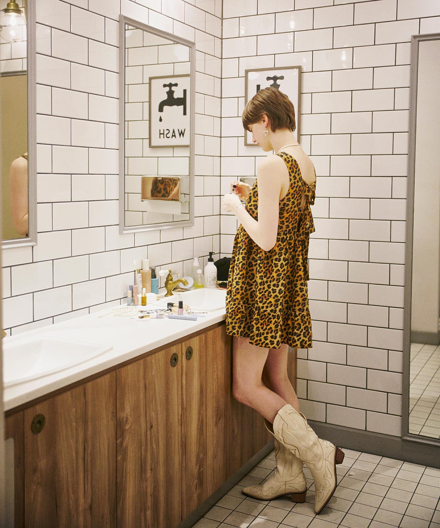 LEOPARD PRINT MINI DRESS