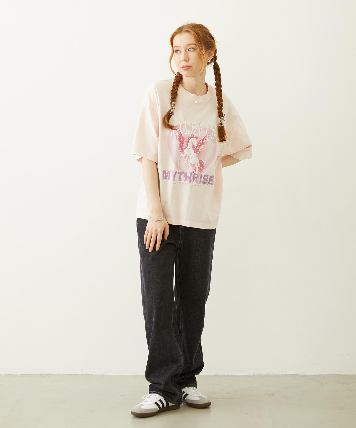 MILKFED. EMBROIDERED DENIM PANTS